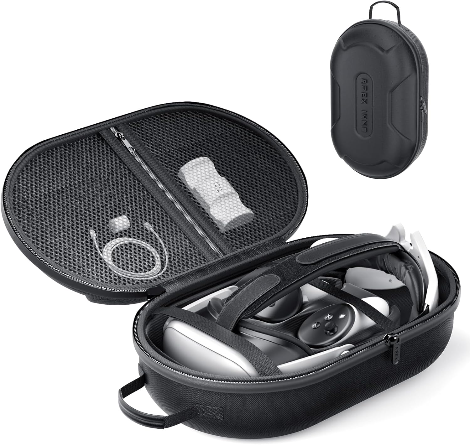 APEXINNO Large Carrying Case for Meta Quest 3, Quest 3S, Oculus Quest 2, and Apple Vision Pro – Hard Travel & Storage Bag Fits VR Headset with Elite Strap and Accessories APEXINNO Large Carrying Case for Meta Quest 3, Quest 3S, Oculus Quest 2, and Apple Vision Pro – Hard Travel & Storage Bag Fits VR Headset with Elite Strap and Accessories