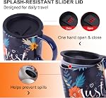 DUSVALLY 17oz Mug de voyage en céramique avec limon, Inspirational Floral Café Mug - Céramique avec poignée, micro-ondes & Sans lave-vaisselle, tasse florale inspirante pour le café, le thé et l'utilisation quotidienne.