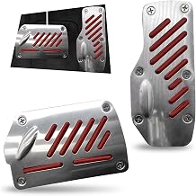 2 PCS Car Pedal Cover, Brake and Accelerator Anti-skid Pedal Cover with Anti-scratch Silicone Bottom, Alloy Anti-rust Pedal Modified Sports Decoration, for Automatic Transmission Cars Black