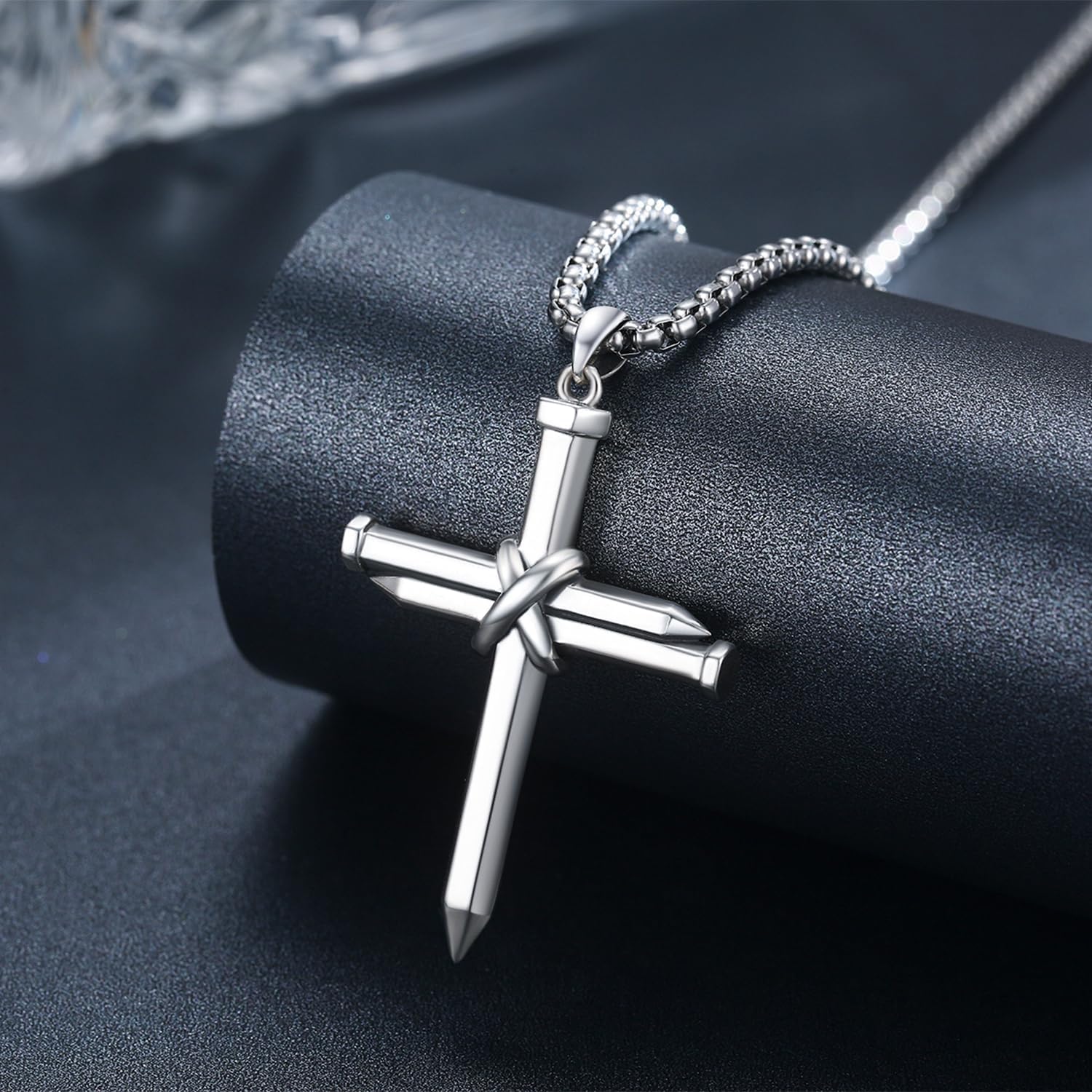 TwoAnts 925 Sterling Silver Religious Cross Pendant Necklace Jewelry Gifts for Men Women - Image 2