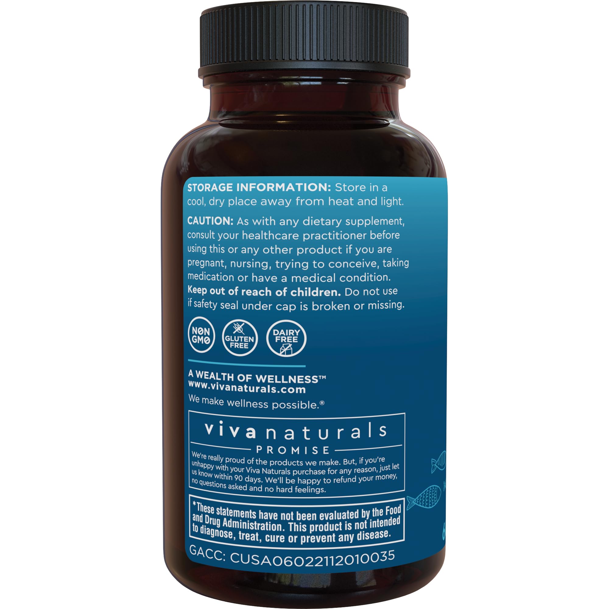 Viva Naturals Omega 3 Fish Oil Supplement for Women and Men - 2500 mg Triple Strength Fish Oil per Serving with Omega 3 Fatty Acids Including EPA, DHA DPA - 60 Pescatarian-Friendly Softgels — Amazon image 9