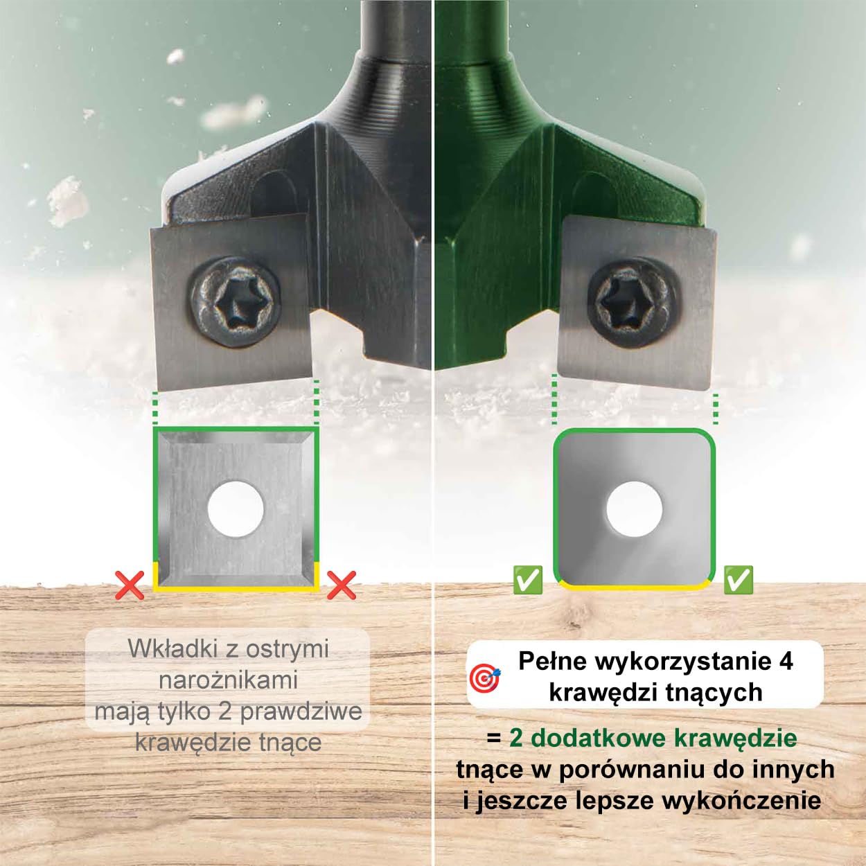 Fraiser Zestaw TORNADO SNIPER – frez do wyrównywania drewna, trzpień 8 mm, średnica 35 mm, z 10 zapasowymi płytkami, 3 śruby i klucz – do płaszczyzn, rowków i krawędzi, do frezarki górnowrzecionowej