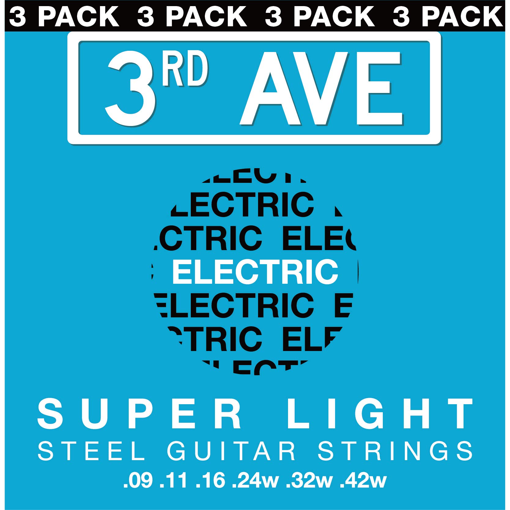 3rd Avenue Super Light Electric Guitar Strings - 3 Pack