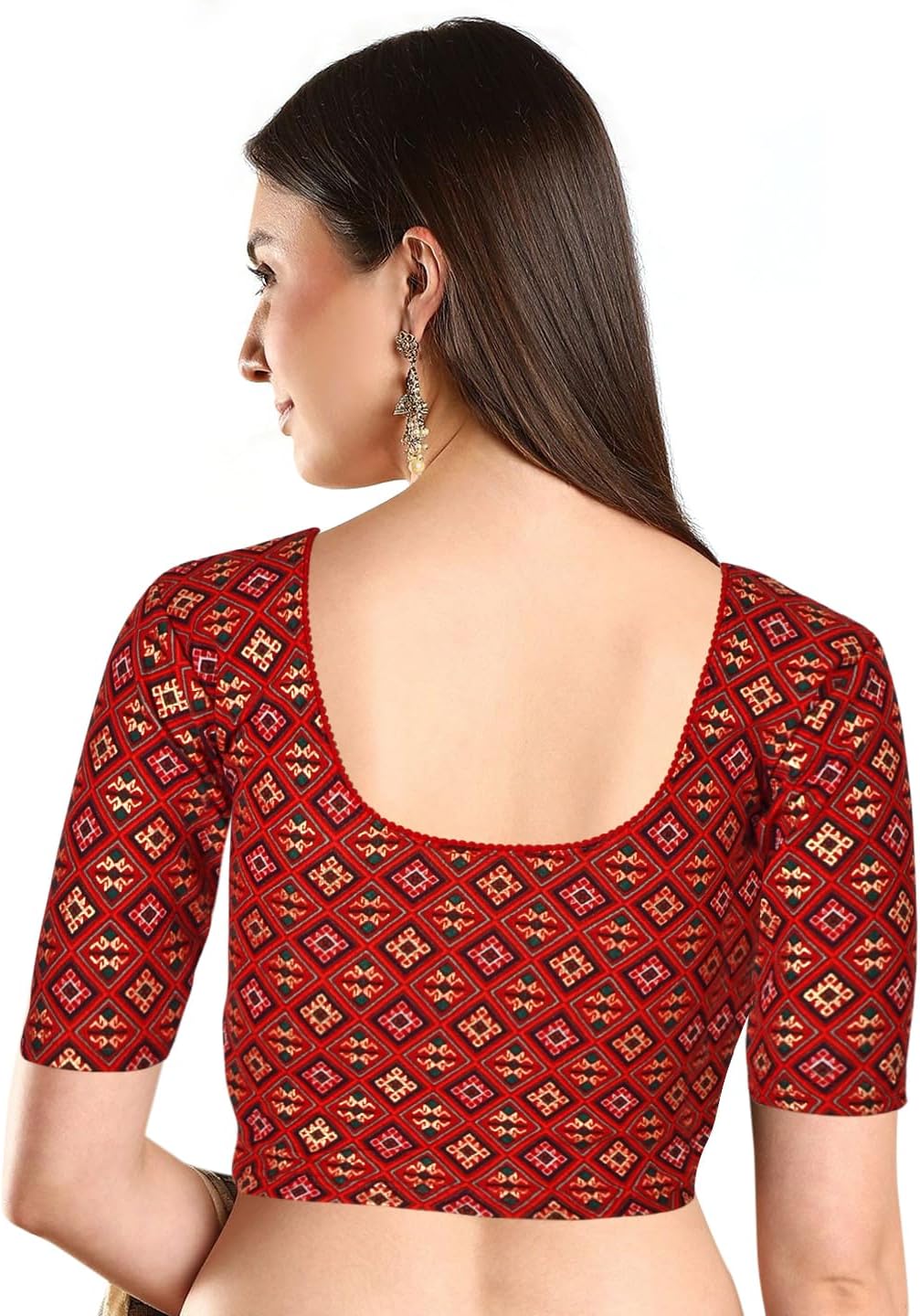 Chandrakala Stretchable Blouses for Women Sarees,Readymade (B217-P) - Image 2