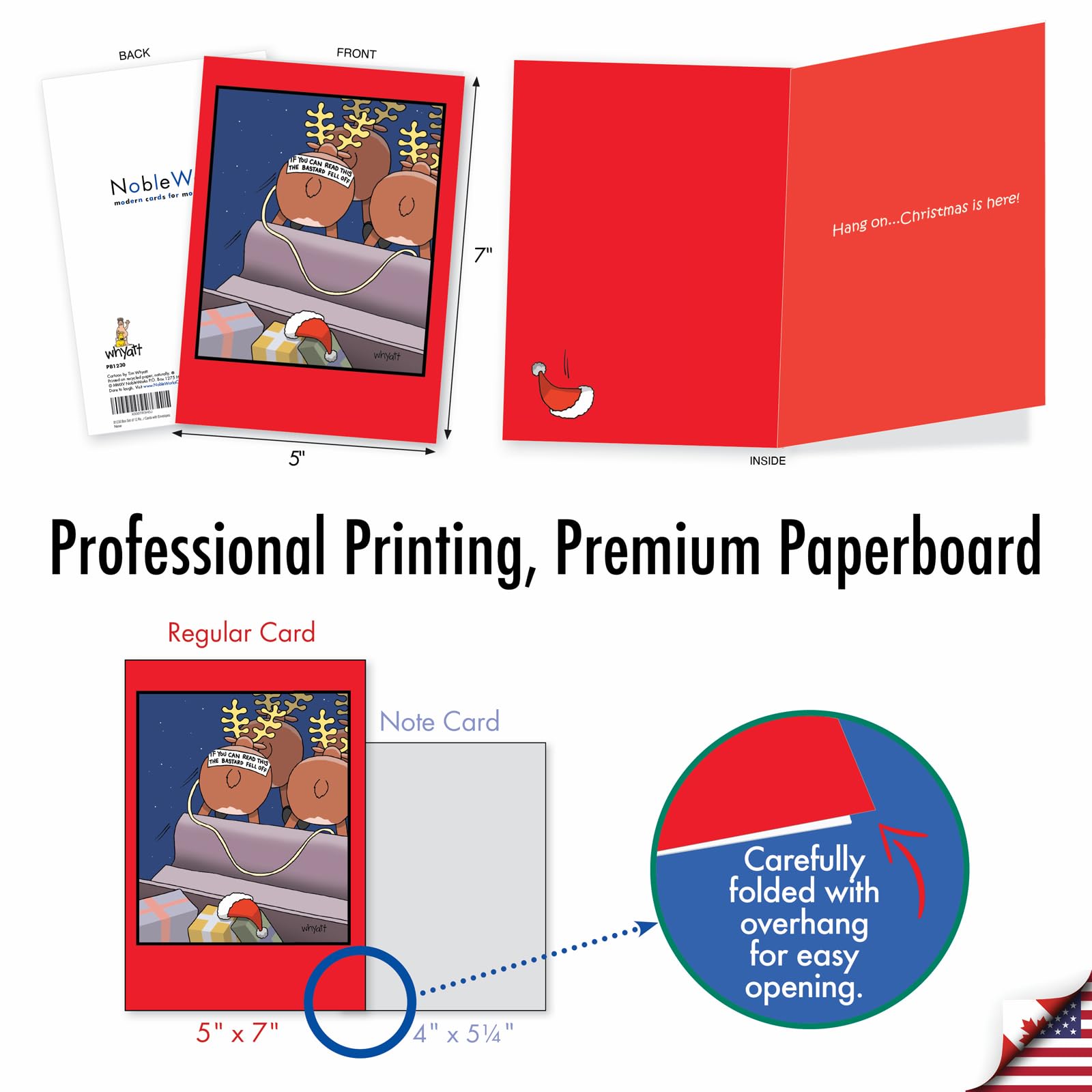 Brown-nosed Renne de Noël Funny papier carte 12 Christmas Card Pack (SKU:B1230) 12 Christmas Card Pack (SKU:B1230)