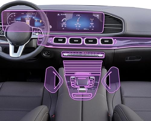 LAVIYE Accesorios para el interior del automóvil, película transparente TPU-PPF para consola resistente a los arañazos, para Mercedes Benz GLS X167