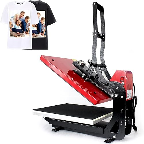 Máquina digital de transferencia de sublimación de camiseta de 16 x 20 pulgadas, oscilante, 2000 W, con deslizamiento y resistente para ropa,