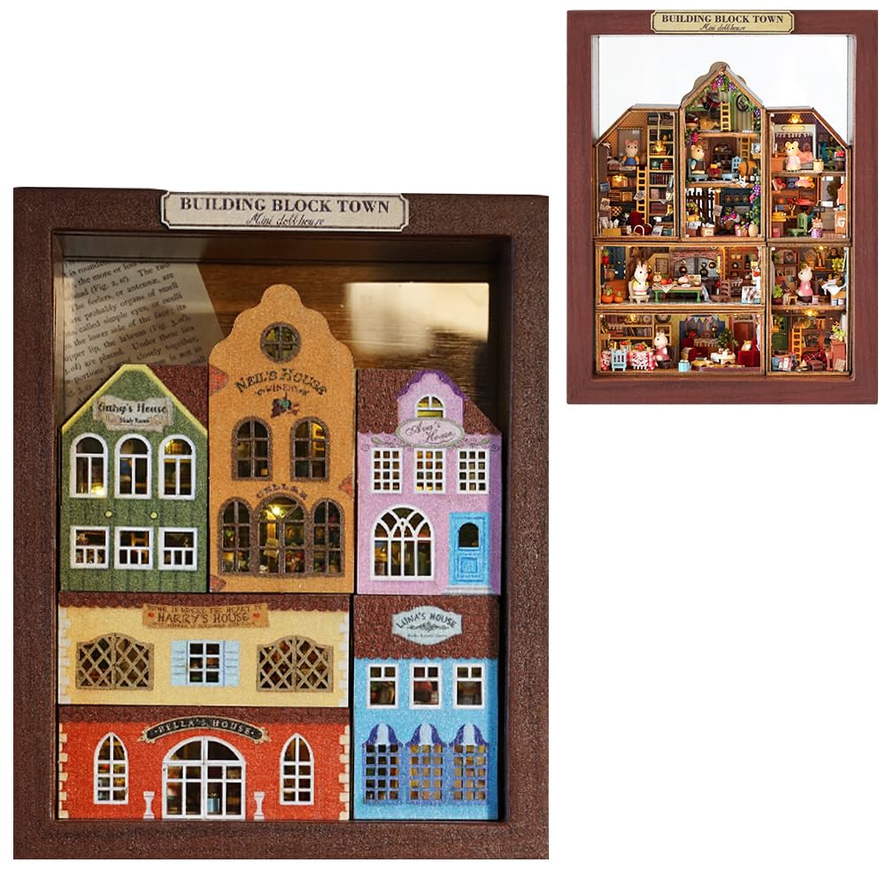 TOPBSFARNY DIY Dollhouse Kit Creative Assembly Miniature Scenery Doll House Mini World Series Miniature Collection 3D Wooden Puzzle for Women and Men Gift (QH-032)