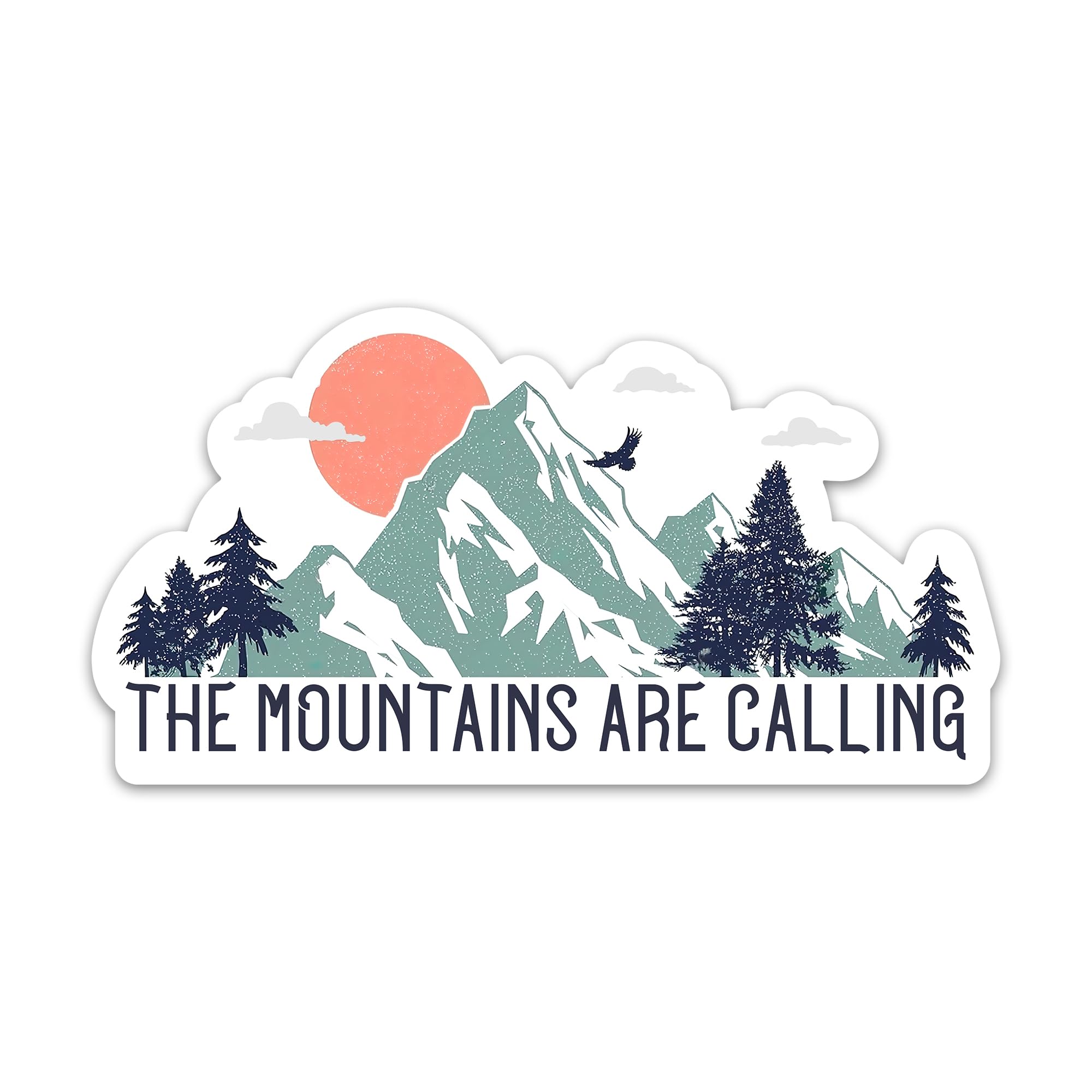 EMBLAZIFY Multicolor Vinyl Die-Cut Sticker - The Mountains are Calling - Hiking, Mountain Climbing - Waterproof, Weatherproof - Laptop, Water Bottle,