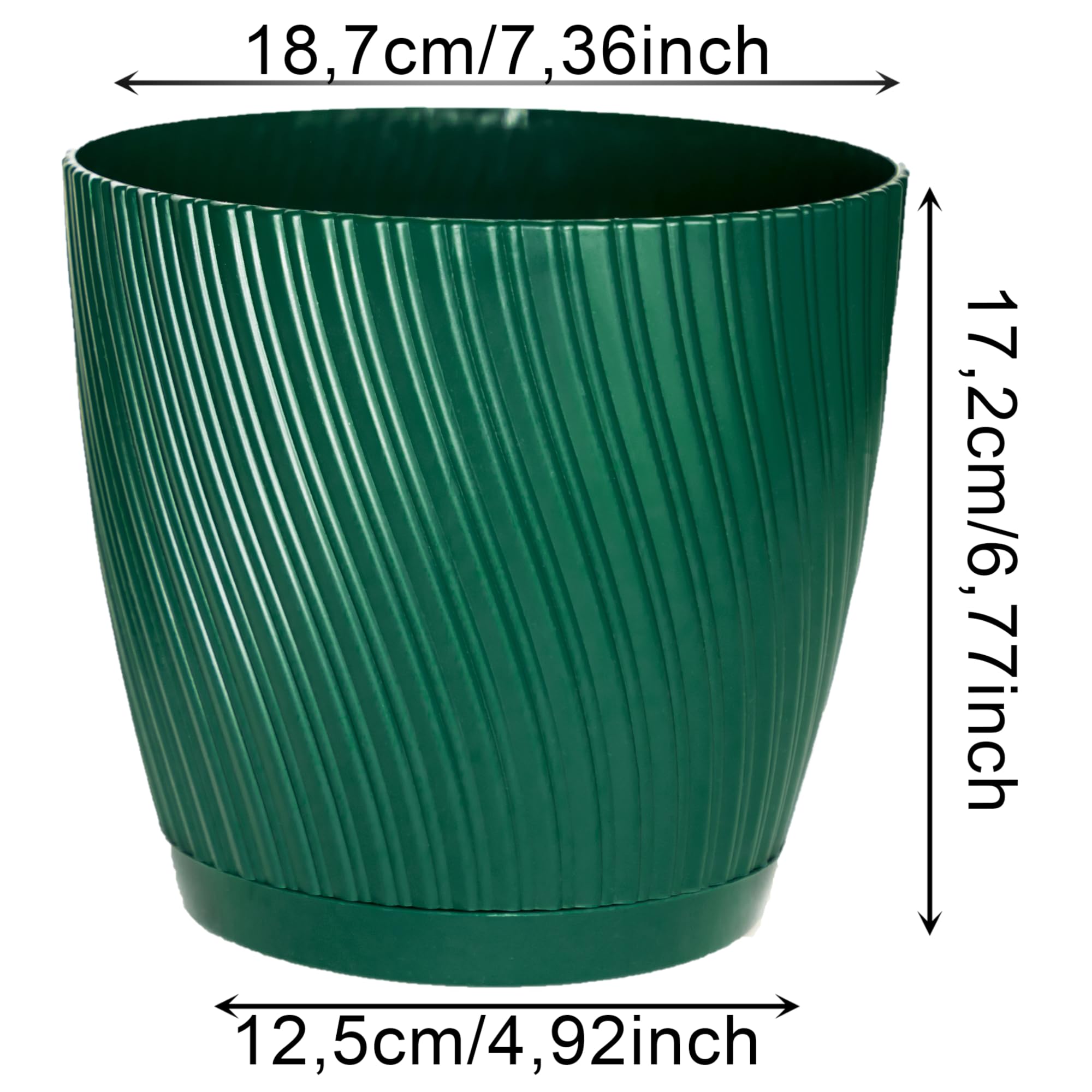 Home Garden Ornaments Plant Pots Indoor, Set of 2 with Drainage & Saucer Swing Indoor Plant Pot - Image 3