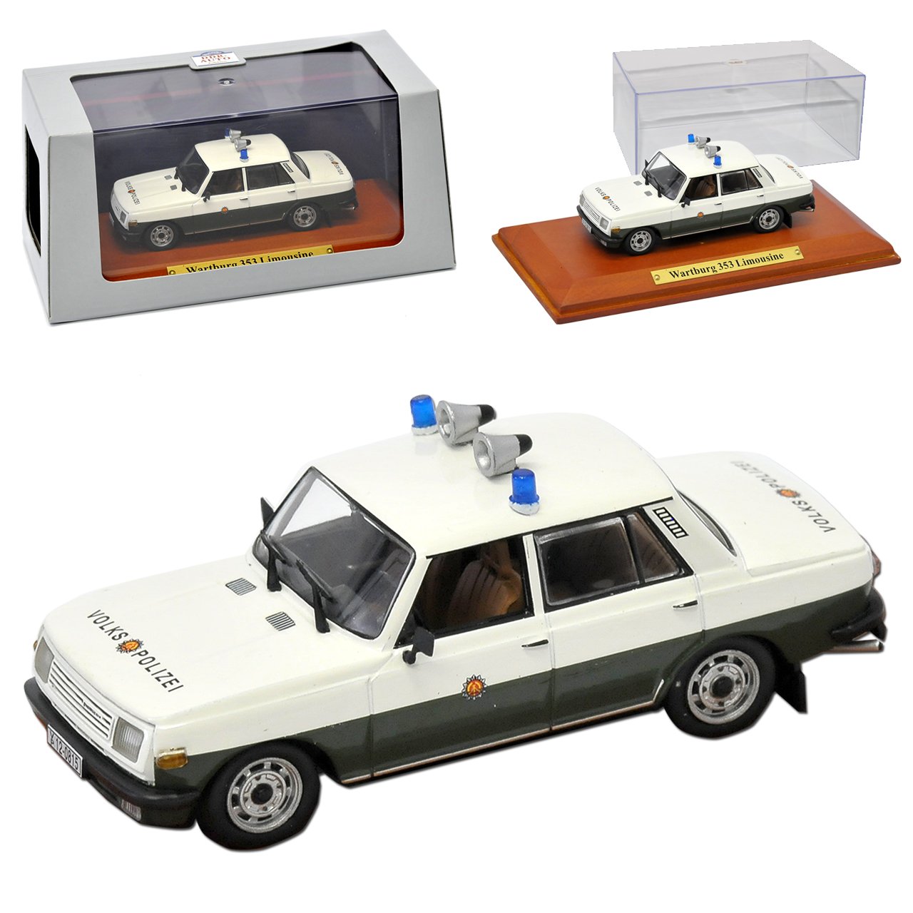 alles-meine.de GmbH Wartburg 353 Limousine Volks Polizei 1966-1989 DDR 1/43 Atlas Modell Auto mit individiuellem Wunschkennzeichen