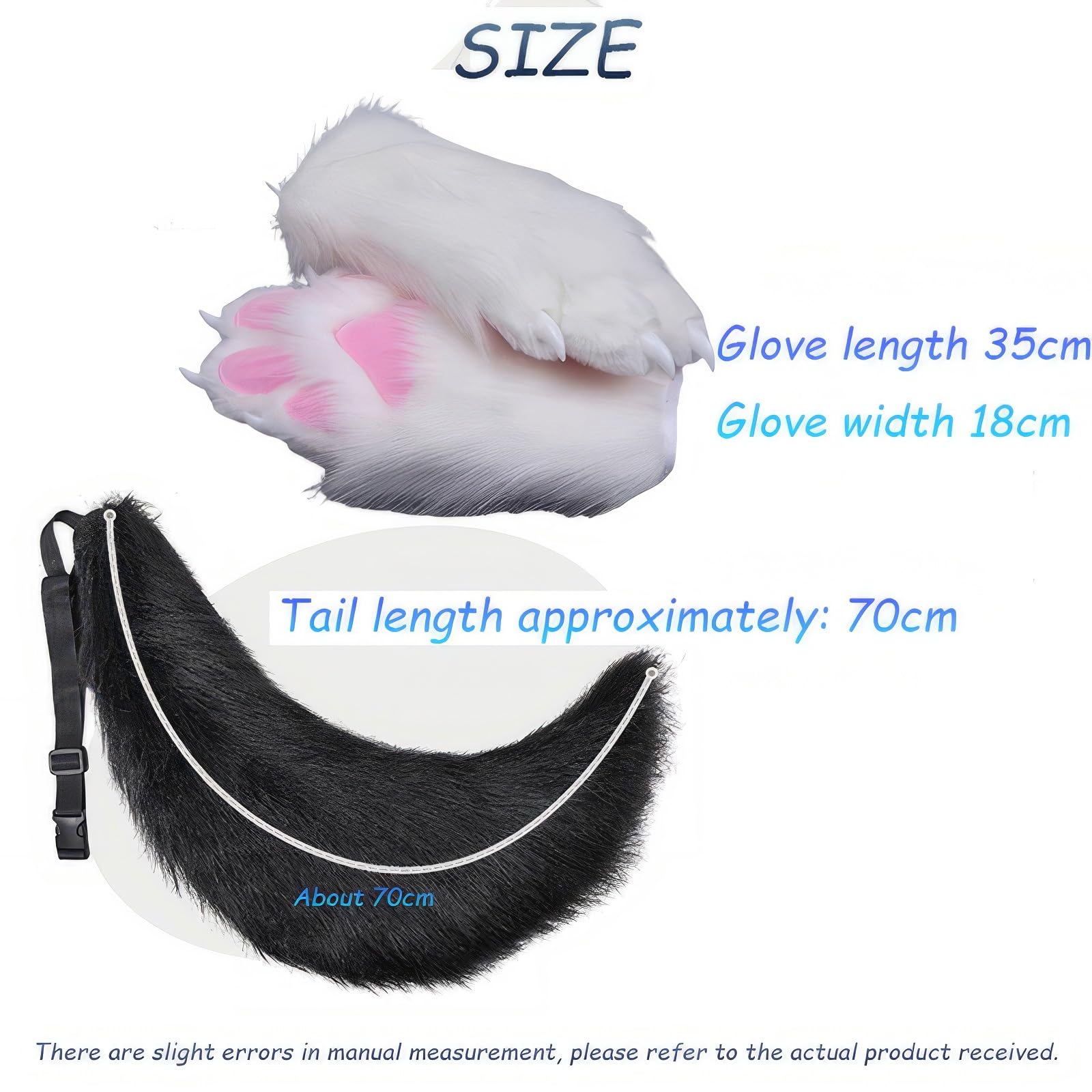 Maska Zwierzęca Fursuit Kig, Zwierzęcy Kaptur W Stylu Anime Z Ogonem I Pluszowymi Rękawiczkami, Nadające Się Do Noszenia Przebranie Z Kapturem (Color : 2)
