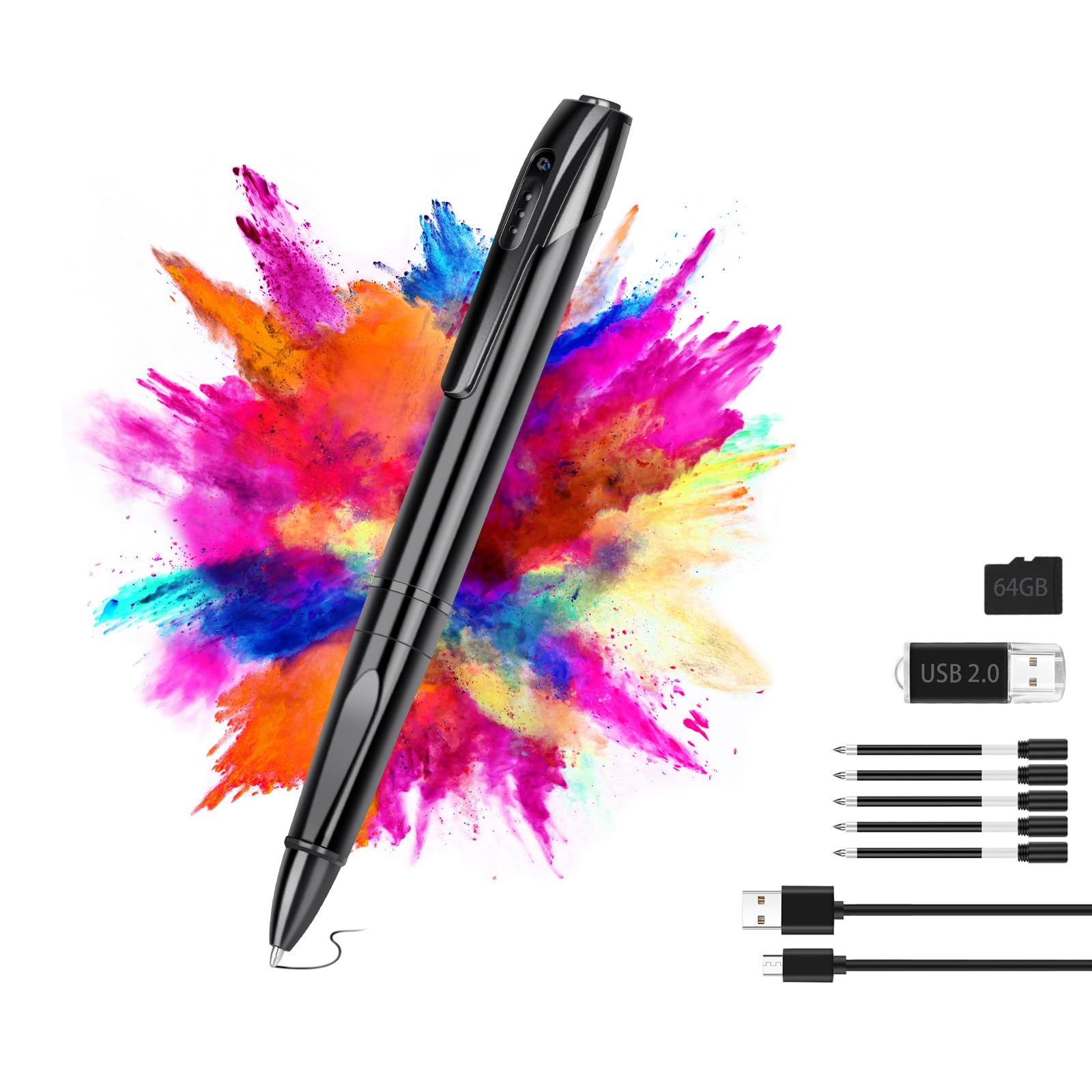 penna multifunzione per fotocamera hd1080p scheda 64gb USB