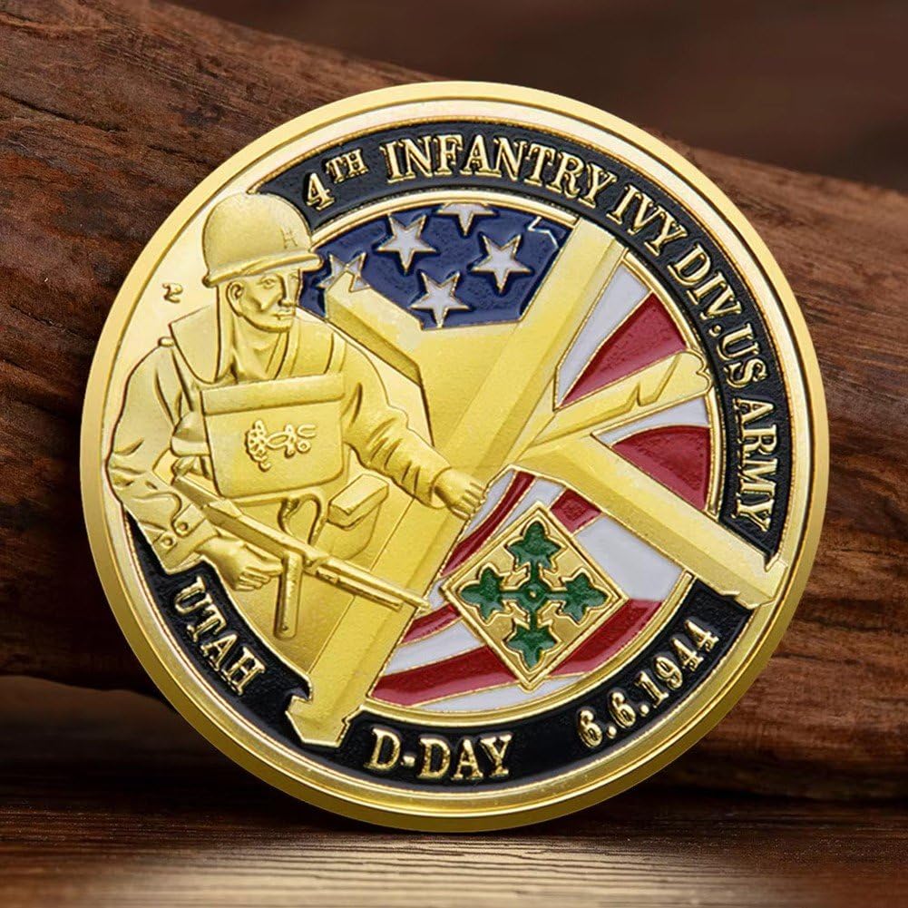 Pièce Souvenir du Débarquement, Pièce Commémorative De Seconde Guerre Mondiale, Pièce De Défi Militaire pour Célébration De l'anniversaire du Débarquement en Normandie