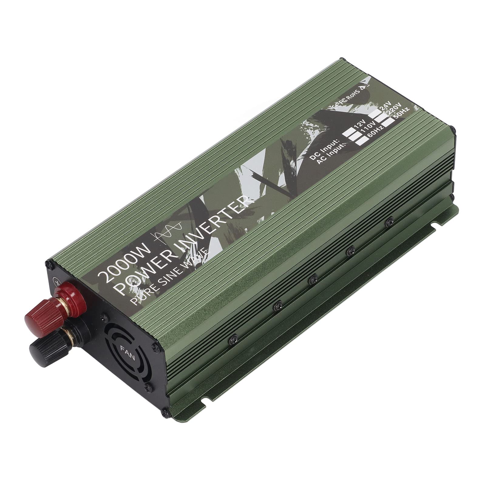 Przetwornik Samochodowy Czysta Fala Sinusoidalna Przetwornica Samochodowa 12 V na 220 V Szczytowa Moc 2000 W Stop Aluminium z USB 5 2 A Ochrona Wentylatora Chłodzącego Do Podróży Samochodem Do