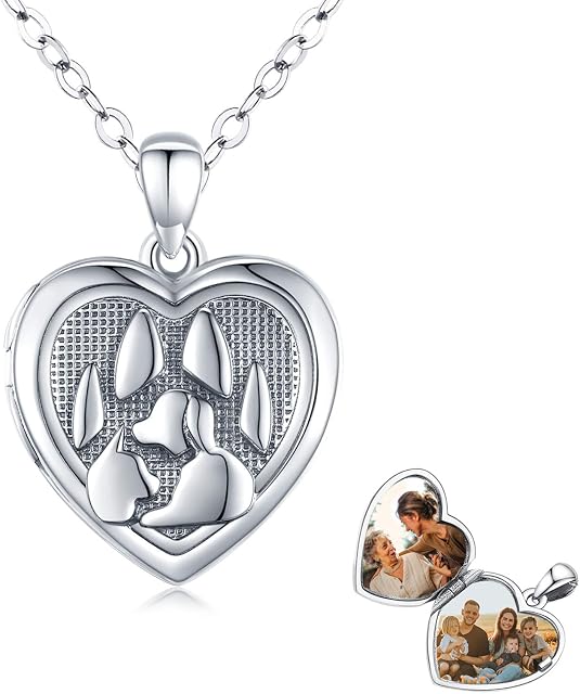 Eusense Locket Necklace for Pictures 925 Sterling Silver Photo Lockets Pendant Memorial Jewellery for Women Girls