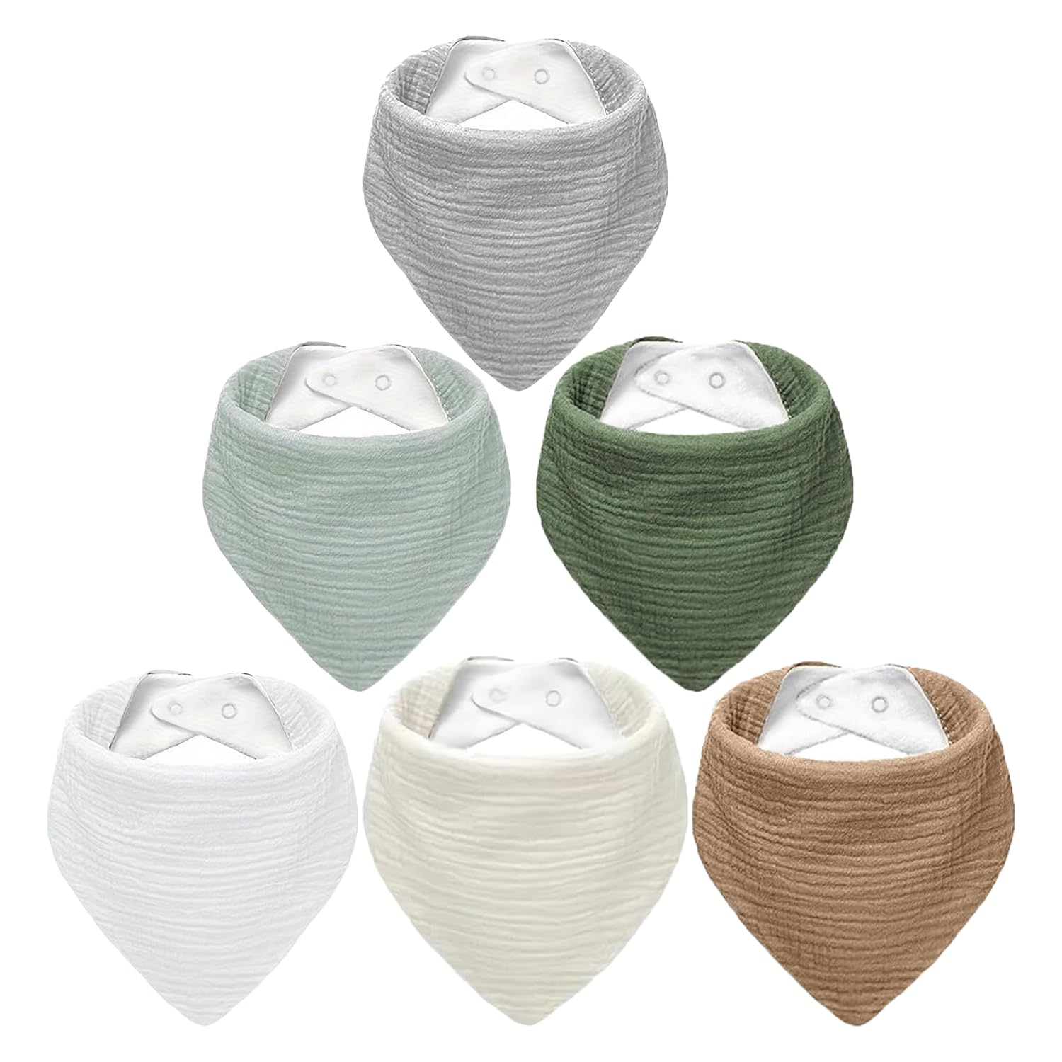 ROXANEPIG 6 Pack Muslin Baby Bibs for Boys Girls Soft Cotton Baby Drool Bibs, Drooling and Teething Bibs for Infant Newborn (B)