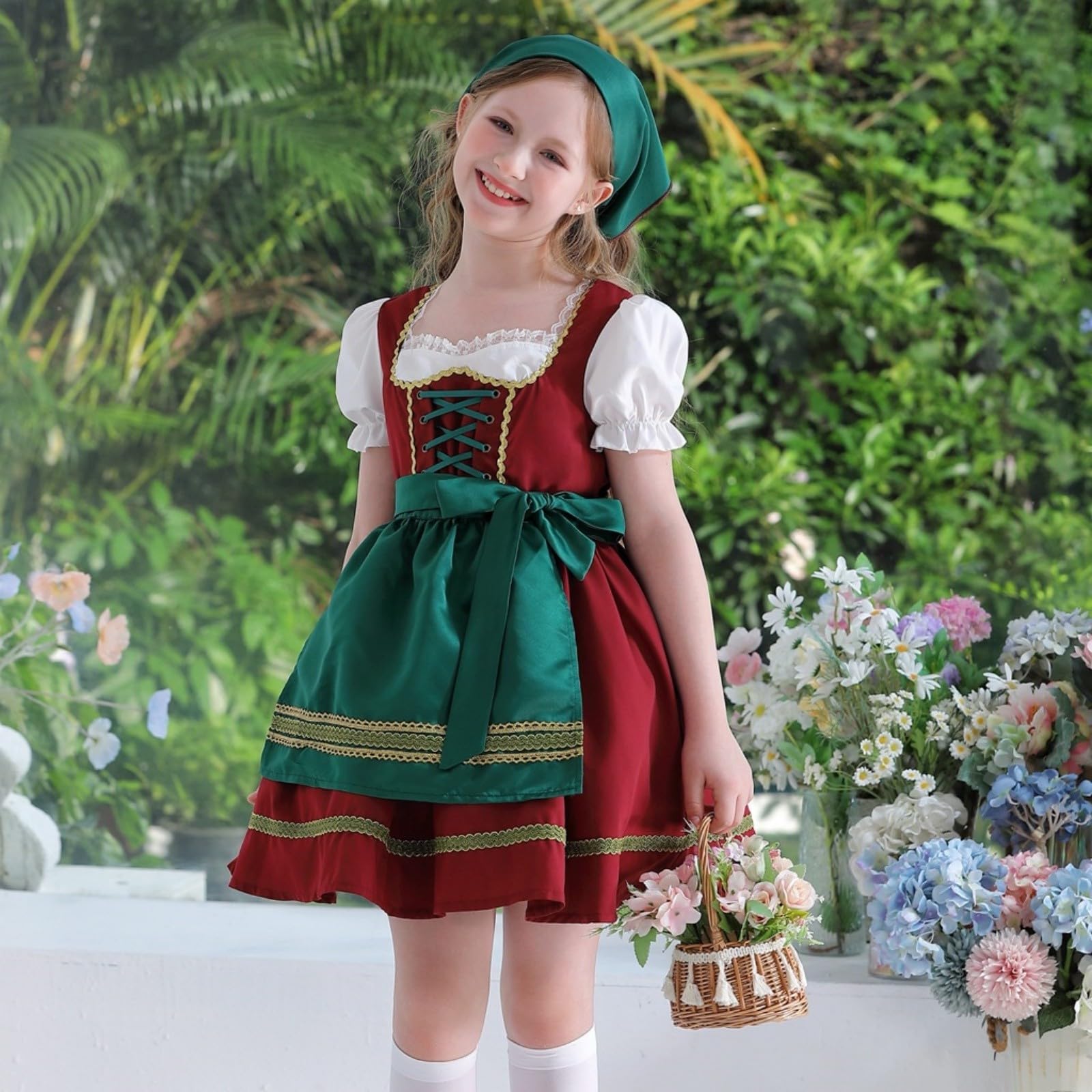 Genérico Disfraz Bruja NiñA 3 AñOs,Vestido BáVaro Infantil Para Oktoberfest Atuendo AlemáN Para Fiestas De Halloween