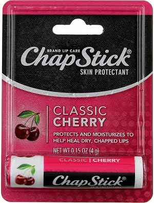 ChapStick Classic 1 Box of 12 Sticks 12 Total Sticks Cherry Flavor Skin Protectant Flavored Lip Balm Tube