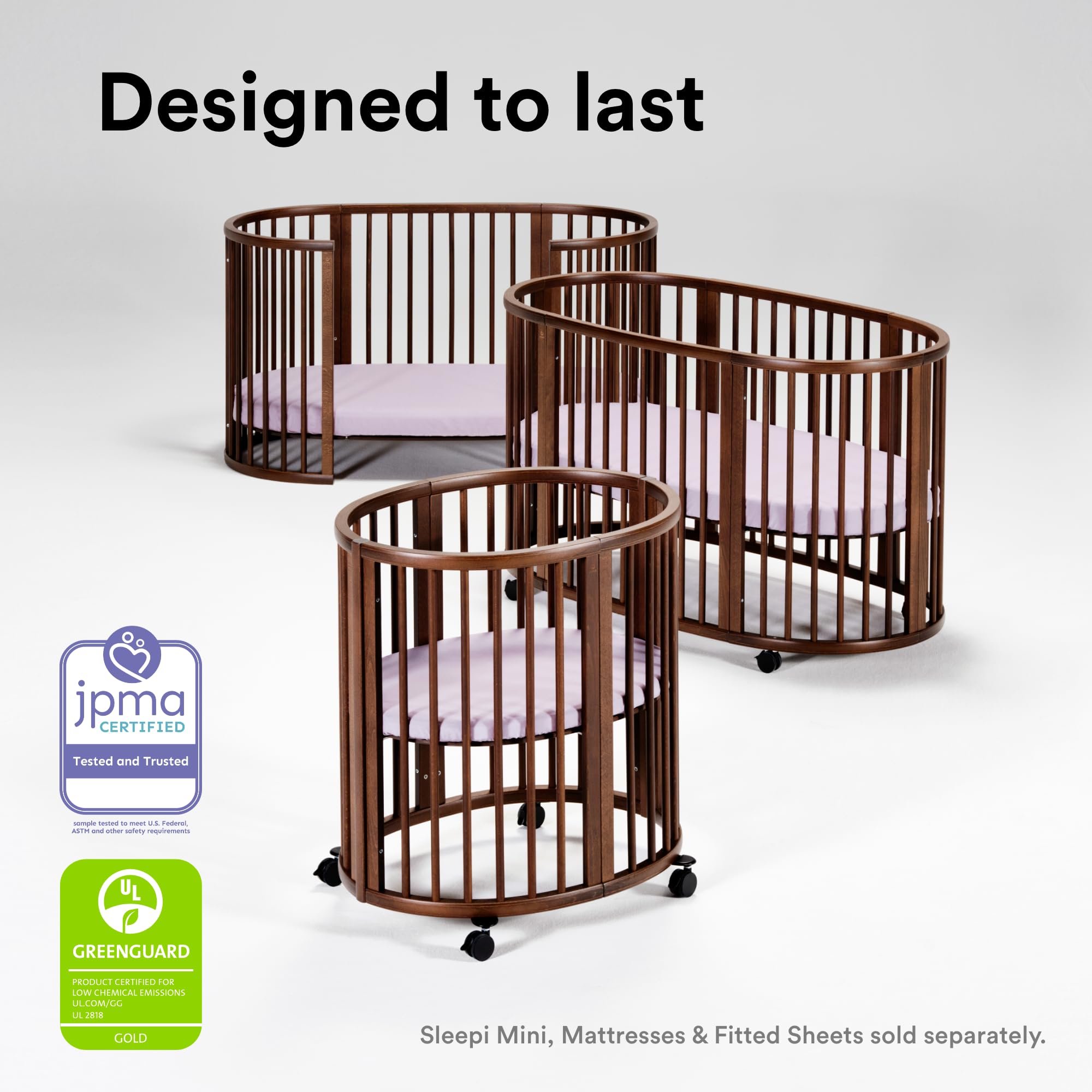 Stokke Sleepi Bed V3 - Suitable for Ages 0-5 Years Old, Warm Brown | Adjustable, Stylish & Flexible