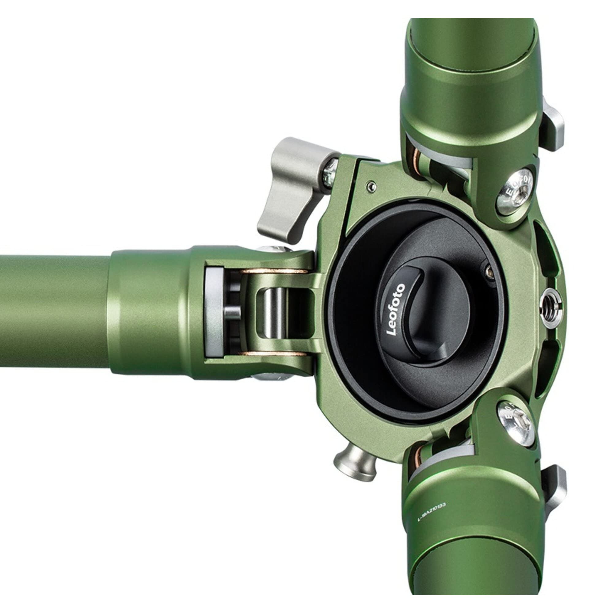 Leofoto LM-364CL(Olive) Summit Series Systematic - 75 mm, 1700 mm, bardzo długa wersja, nogi z włókna węglowego CF 4 sekcje