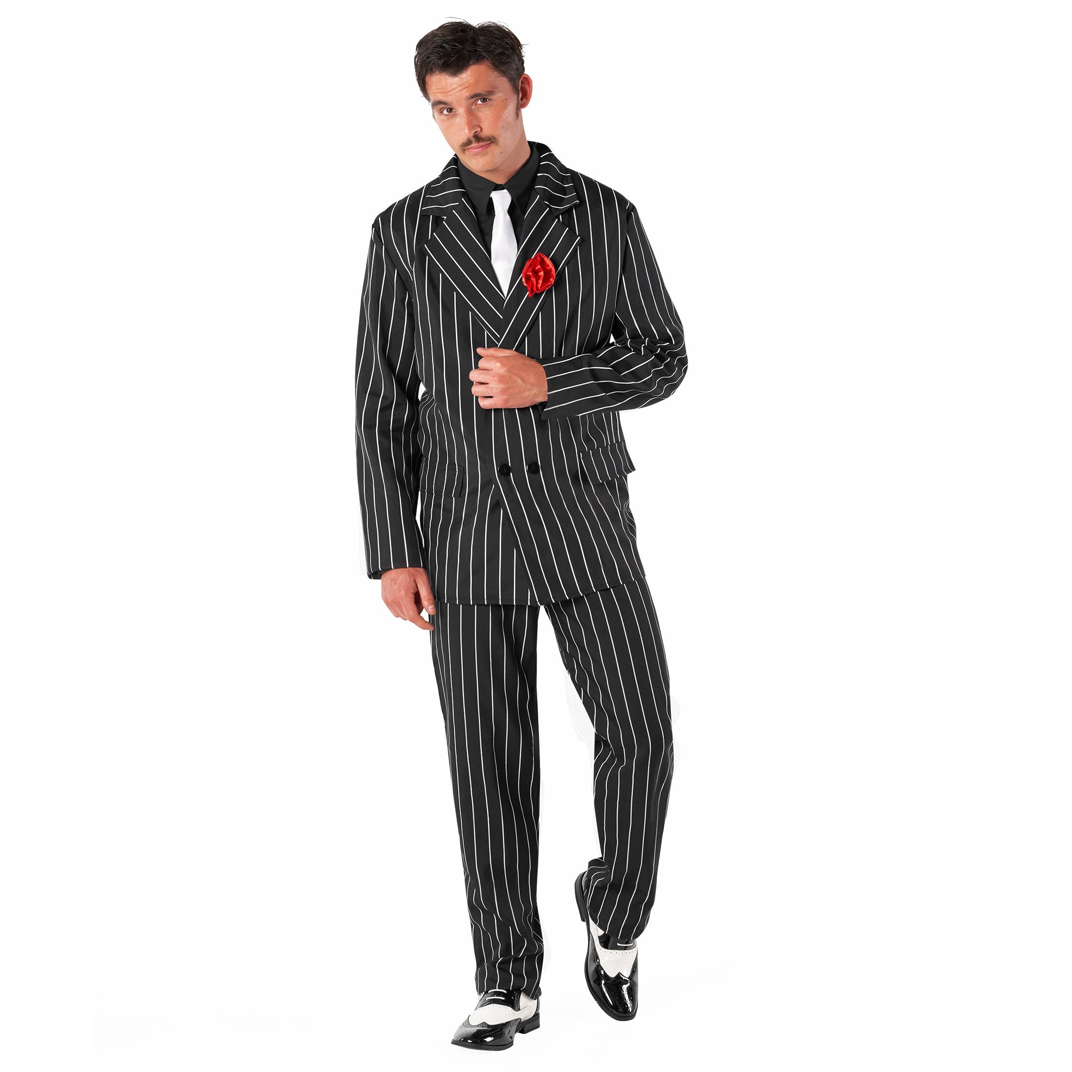 Morph1920s Mens Gangster Costume, Roaring 20s Mobster Outfit for Men, Vintage Style Party Attire