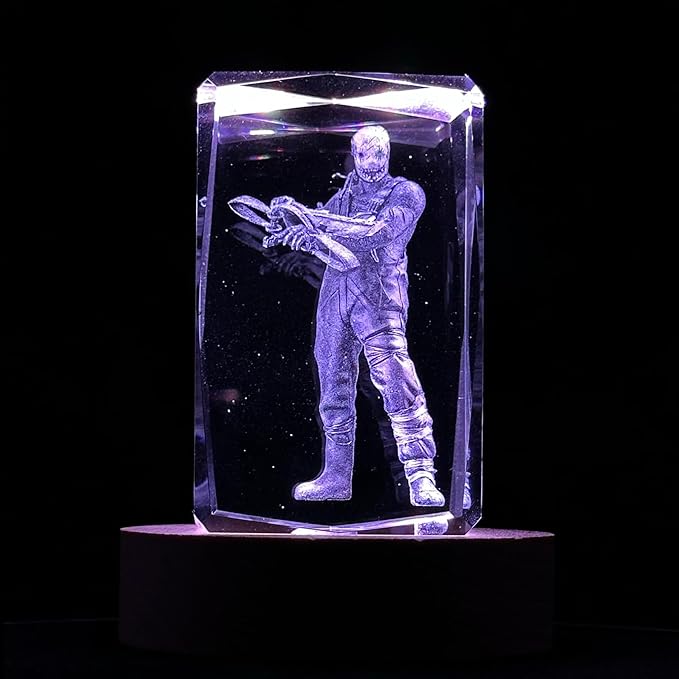 Avsked i samband med Tomb Raider-producenten 6 714+67q4hkL. AC SX679 Dead by Daylight 3D Crystal Figures - Killer Trapper - RGBW 16 Colorful LED Lighting Stand with Laser Engraved Crystal Figure. Dead by Daylight Merch, Goods, DBD Figure