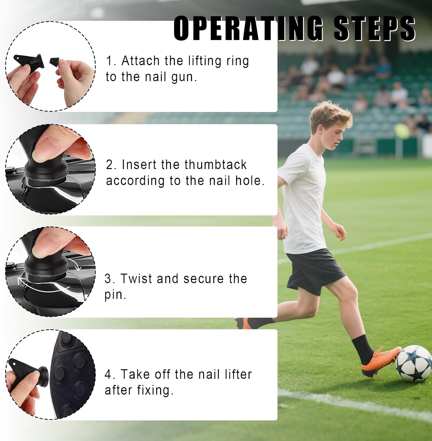 12pcs M6 Thread Football Boot Studs, 11mm/0.43in & 8mm/0.31in Spikes with Nail Remover Screw-in Spikes for Firm Surfaces Outdoor Athletic Training