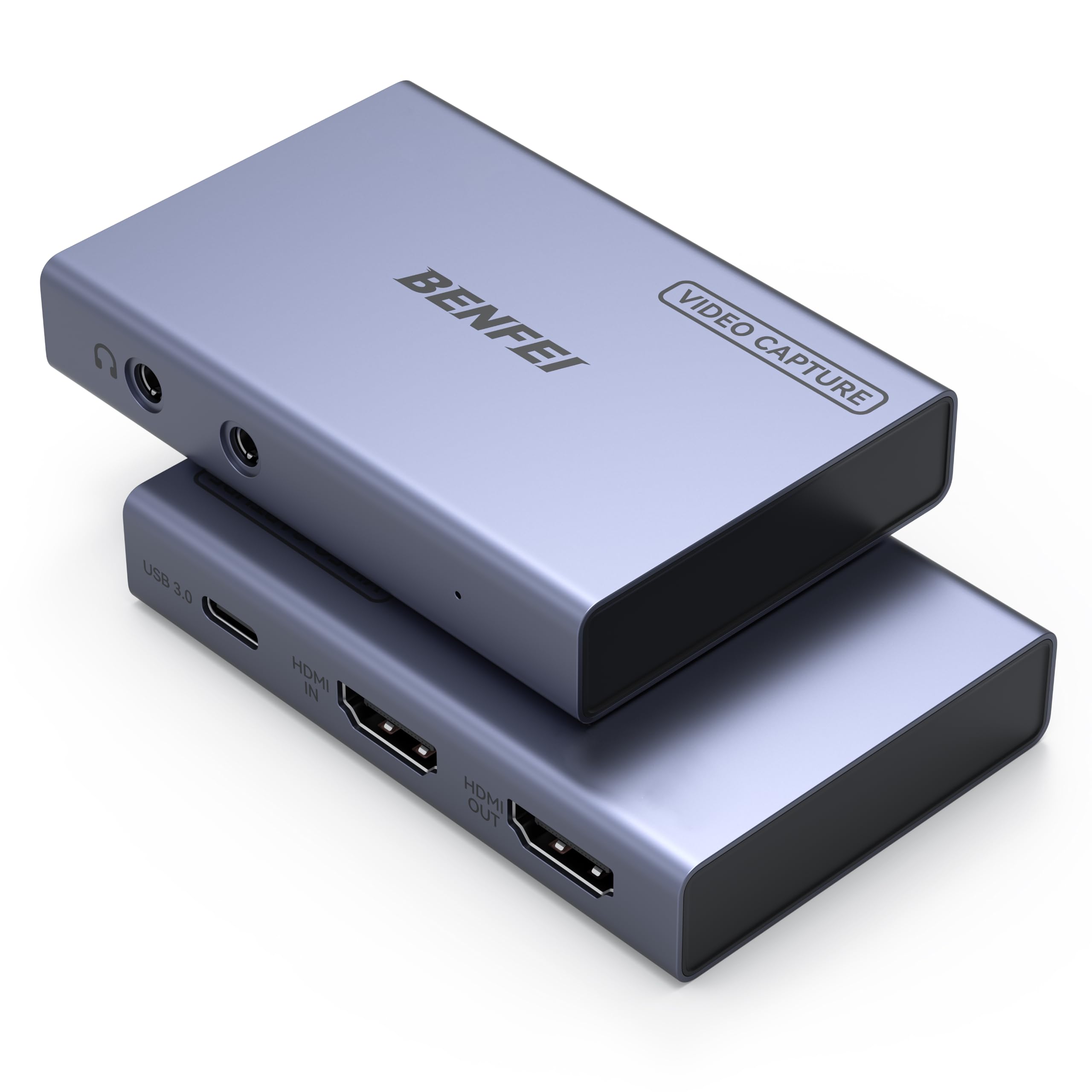 BENFEI Carte de capture vidéo HDMI vers USB-C 4K@60Hz avec sortie boucle, appareil de capture de jeu basse latence 1080P 60FPS pour streaming, jeux, Switch, PS4/5, Xbox, Mac, ordinateur portable