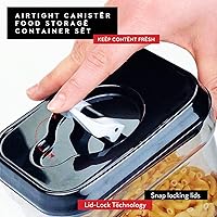 Vista 8 de DWËLLZA KITCHEN Recipientes herméticos para almacenamiento de alimentos con tapas, juego de 4 recipientes herméticos para cocina, juego