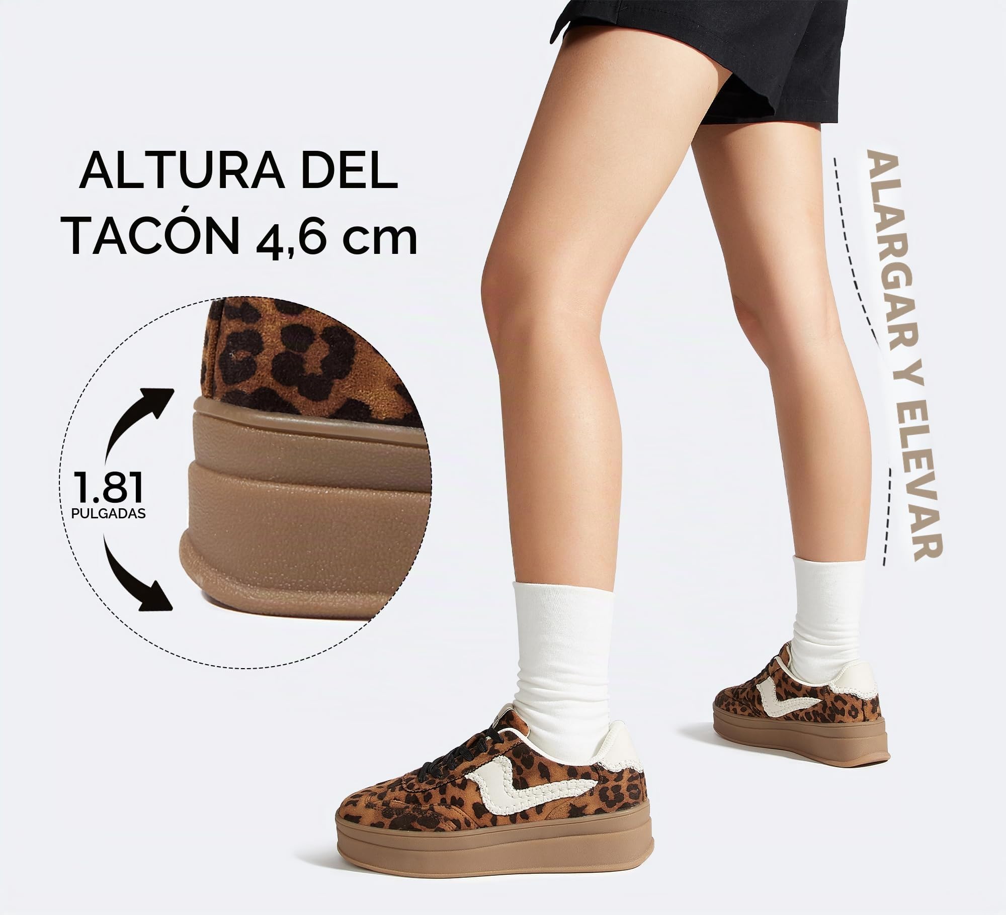 LUCKY STEP Zapatillas de Plataforma para Mujer – Zapatillas Chunky de Moda, Calzado Casual con Cordones, Cómodas para Caminar y Uso Diario