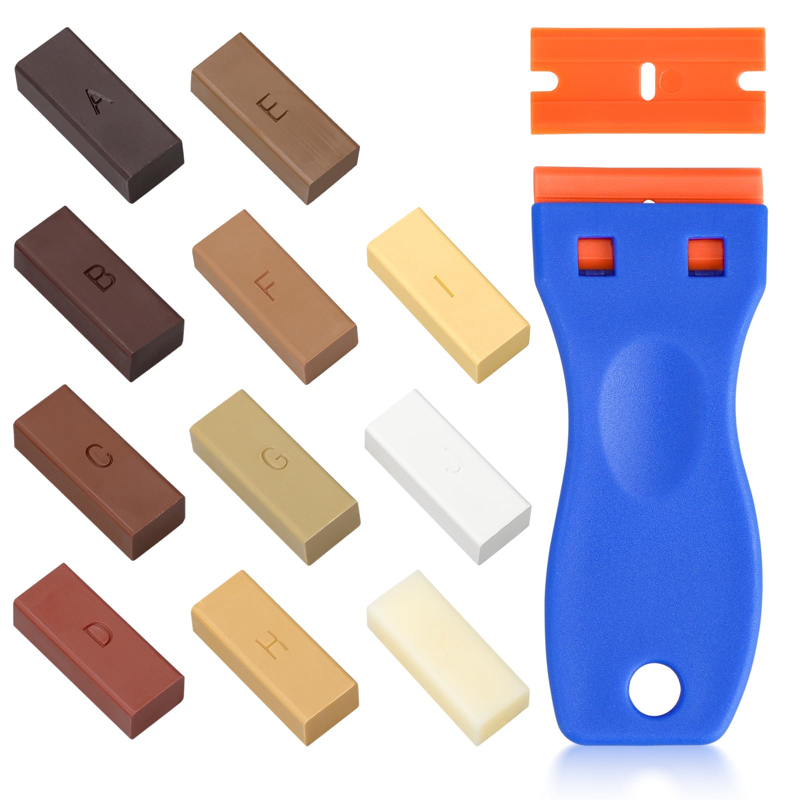 Juego de reparación de cera dura, cera dura para madera, baldosas, parqué, laminado, vinilo, juego de cera para reparación de muebles, masilla de cera para arañazos, agujeros, reparación de encimera