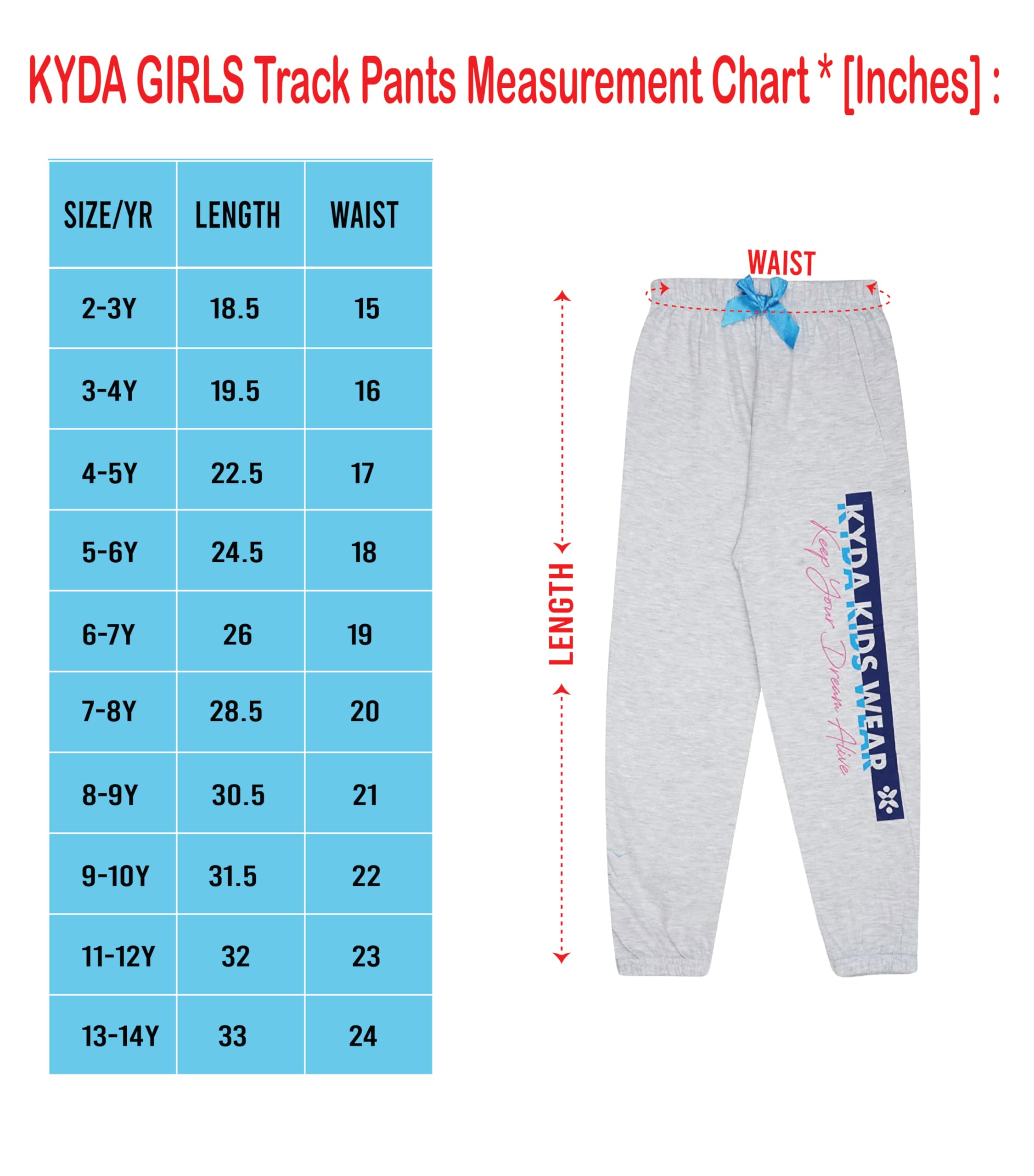 KYDA KIDS® 100% Girls Cotton Printed Track Pants (Pack of 3) - Image 6 thumbnail