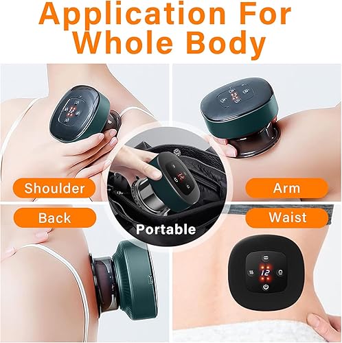 Miniatura 5 de PLAZALA Juego de terapia de ventosas eléctricas, masajeador inteligente 4 en 1 con terapia de luz roja para aliviar el dolor