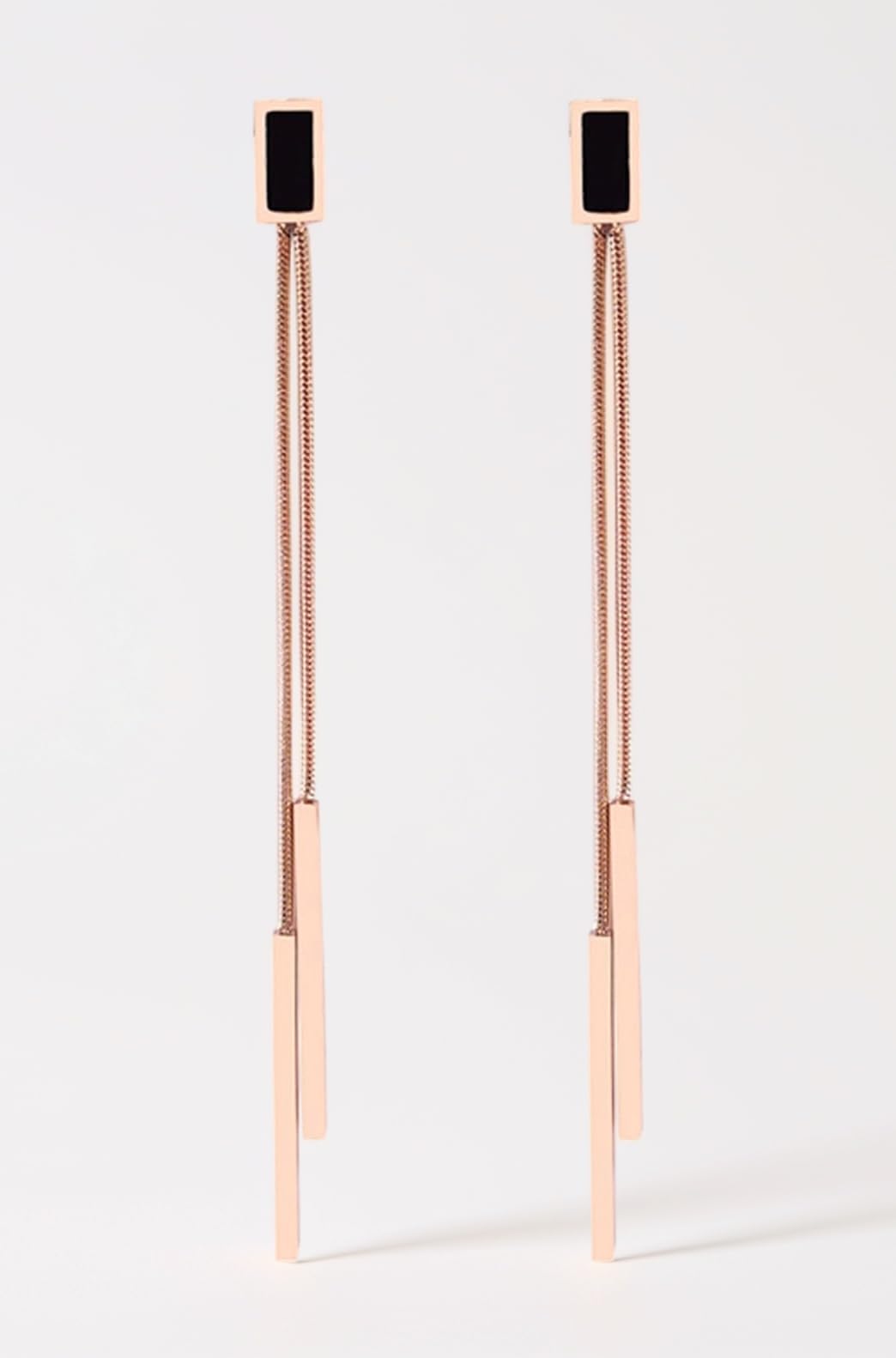 Danglers Earrings for Women | Rose Gold Earrings for Girls | Fashion Women Earrings | Stainless Steel Long Chain Dangler Earrings | Birthday Gift For Girls Anniversary Gift for Wife