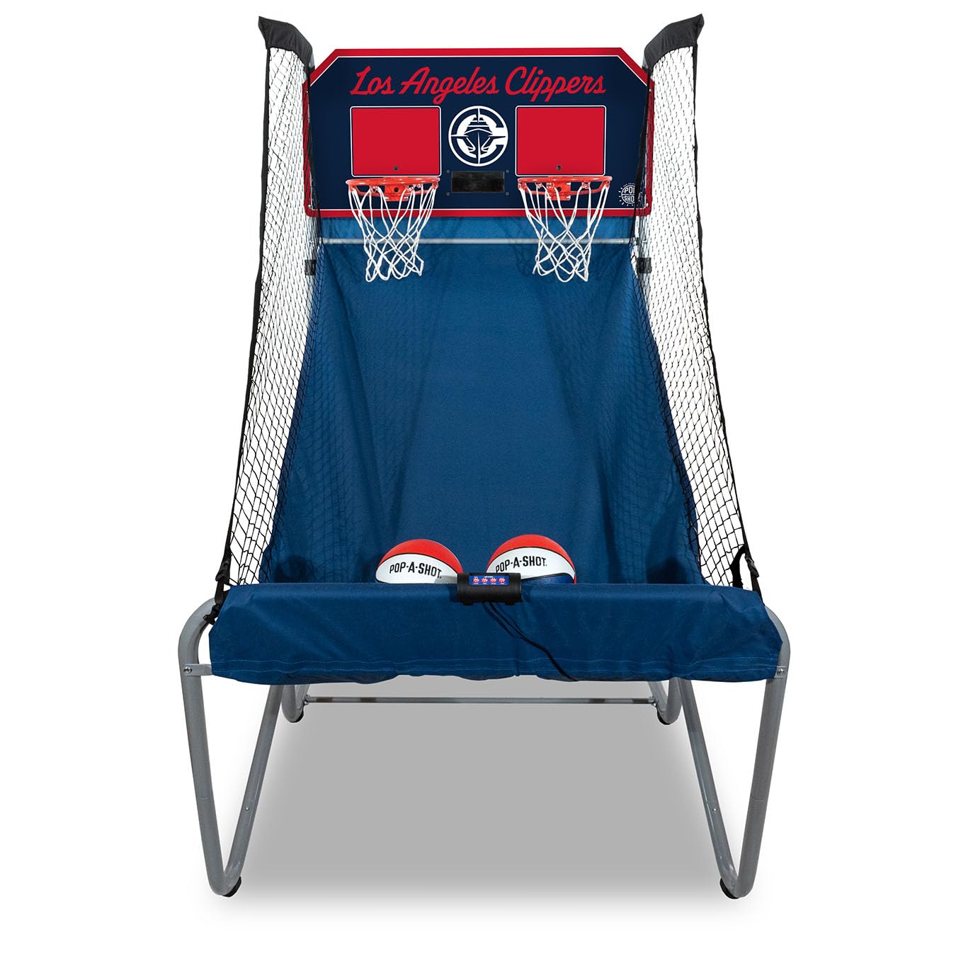 Pop-A-Shot - Home Dual Shot with Los Angeles Clippers NBA Graphics l Sensor Scoring l 16 Game Modes l 7 Balls l Foldable Storage l for All NBA Fans