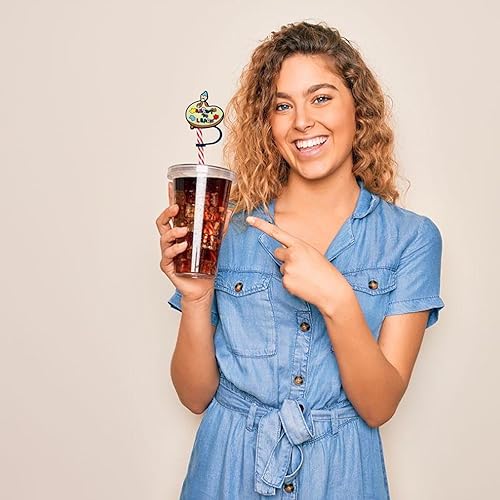 Miniatura 3 de Kleeblatt Tapas de popote para enfermera, 8 piezas de bonitas puntas de pajitas de silicona, reutilizables, para popotes de 14 a 13 pulgadas,