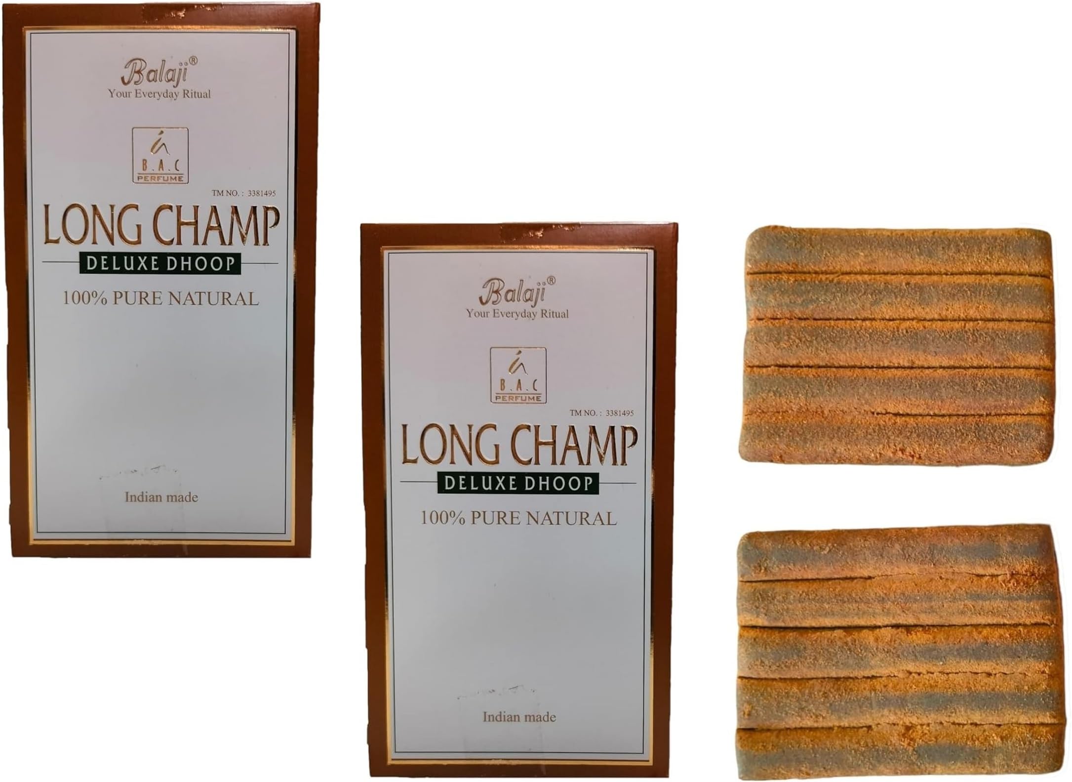 Bigwheels Box Pack of 2 (10 Sticks Per Box) Balaji Long Champ 100% Pure Natural Deluxe Dhoop for Aroma & Smoke, Extra Freshness, Home Temple Worship, Peace, Purification, Atmosphere Positive Energy