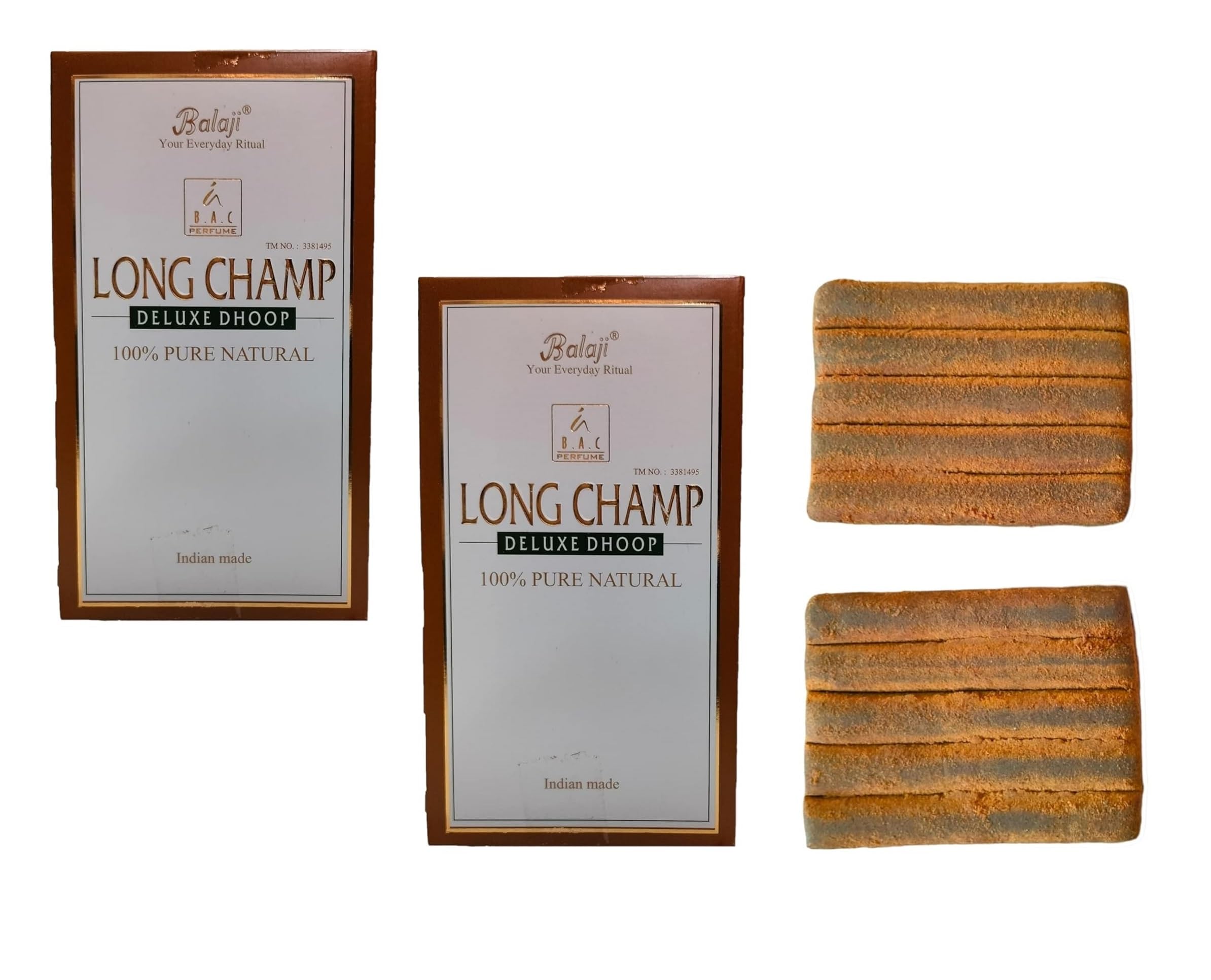 Bigwheels Box Pack of 2 (10 Sticks Per Box) Balaji Long Champ 100% Pure Natural Deluxe Dhoop for Aroma & Smoke, Extra Freshness, Home Temple Worship, Peace, Purification, Atmosphere Positive Energy