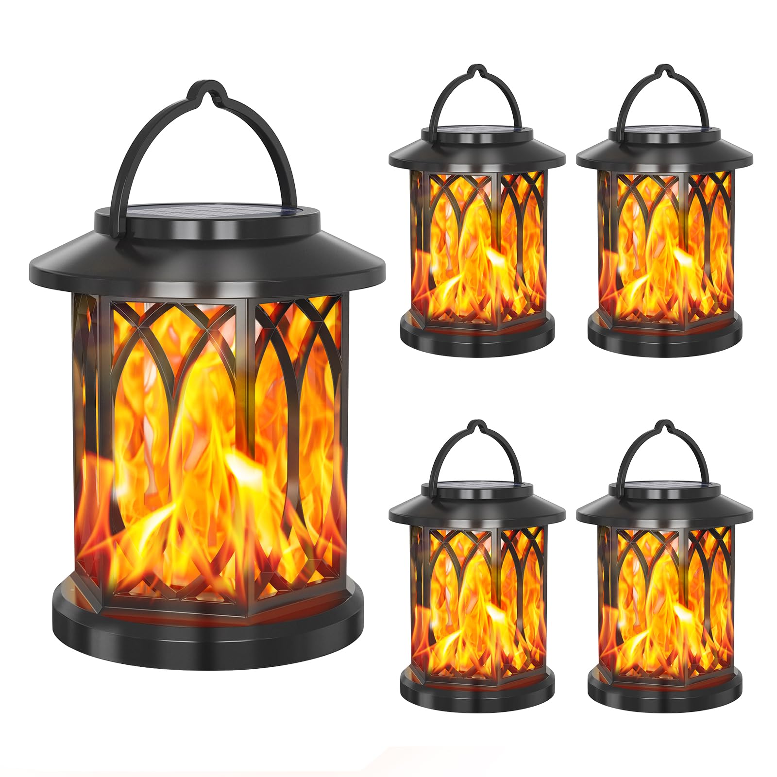 2/4pcs Solar Lantern Outdoor, Hanging Solar Lights Outdoor Gardens, Hanging Solars Lanterns, LED Bulds Waterproof Garden Solars Lights, Garden Ornaments for Fence Wall Porch Pathway Patio (B 4pcs)