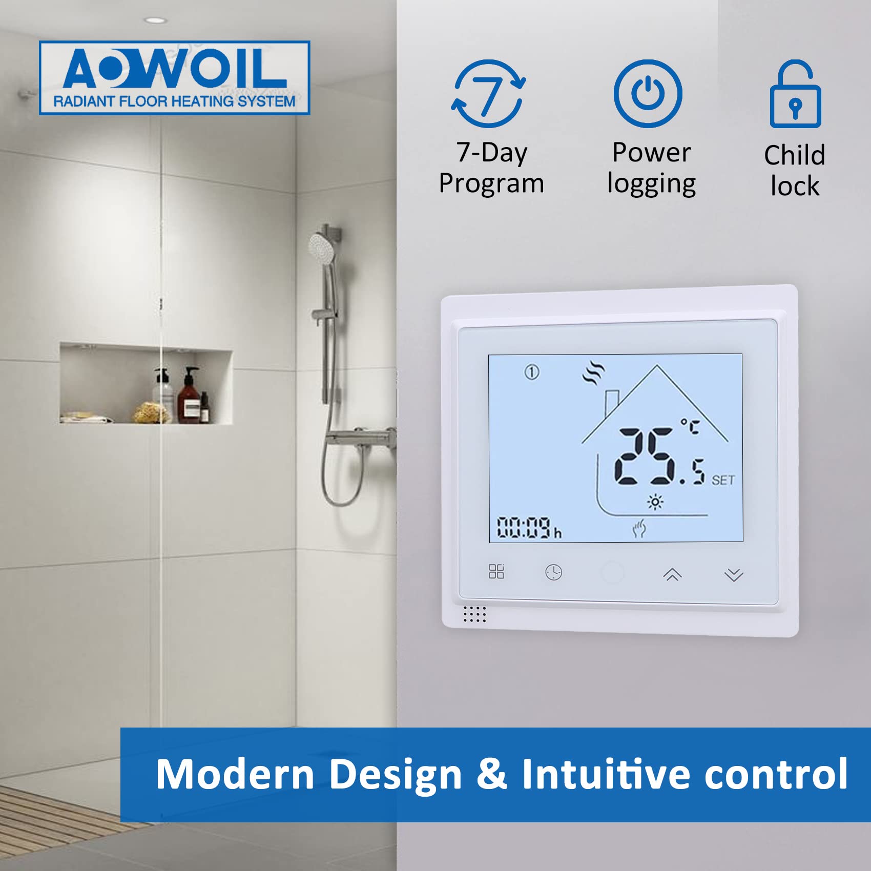 10 Sqft Floor Heat Mat Kit, 110v Electric Radiant Floor Heating System