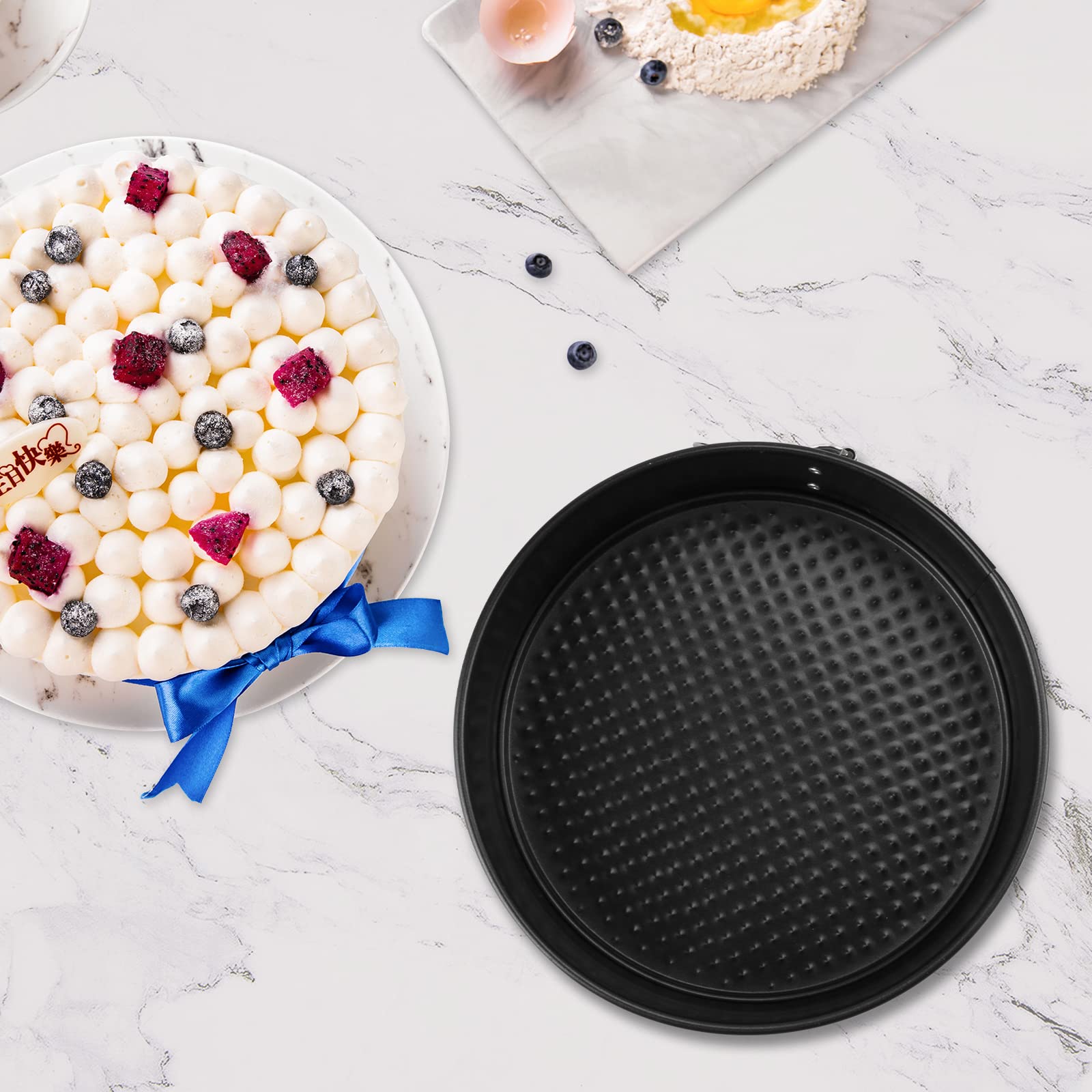 Ensemble de 4 moules à charnière antiadhésifs, 4", 7", 9", 10", moules à gâteau au fromage, ensemble de fond amovible, ensembles de moules à gâteau ronds for la cuisson, moule à gâteau étanche for les