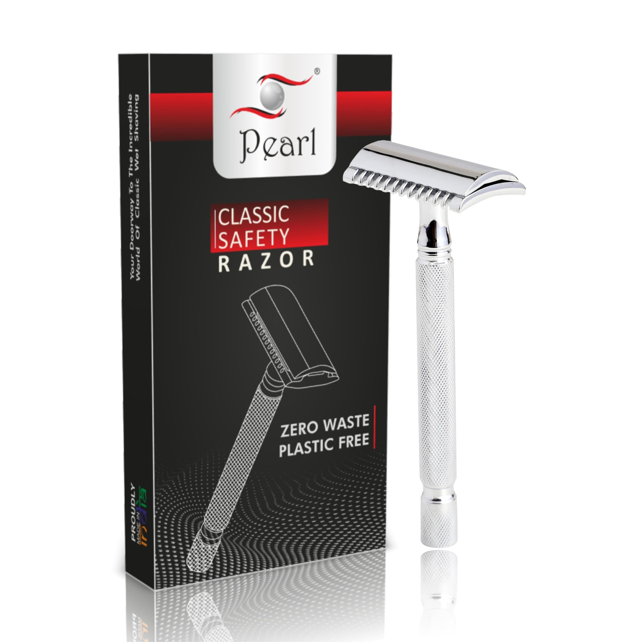Pearl Shaving Double Edge Open Comb Safety Razor for Men - Reusable Ecofriendly Shaving Razors for Men | Single Blade Classic & Traditional Premium Shaving Kit for Diwali gift option (B082WDN8ZW) Amazon Price History, Amazon Price Tracker