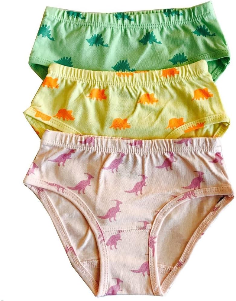 Dinosaur Print Girls Organic Cotton Underwear 6-Pack by Svaha (5T)