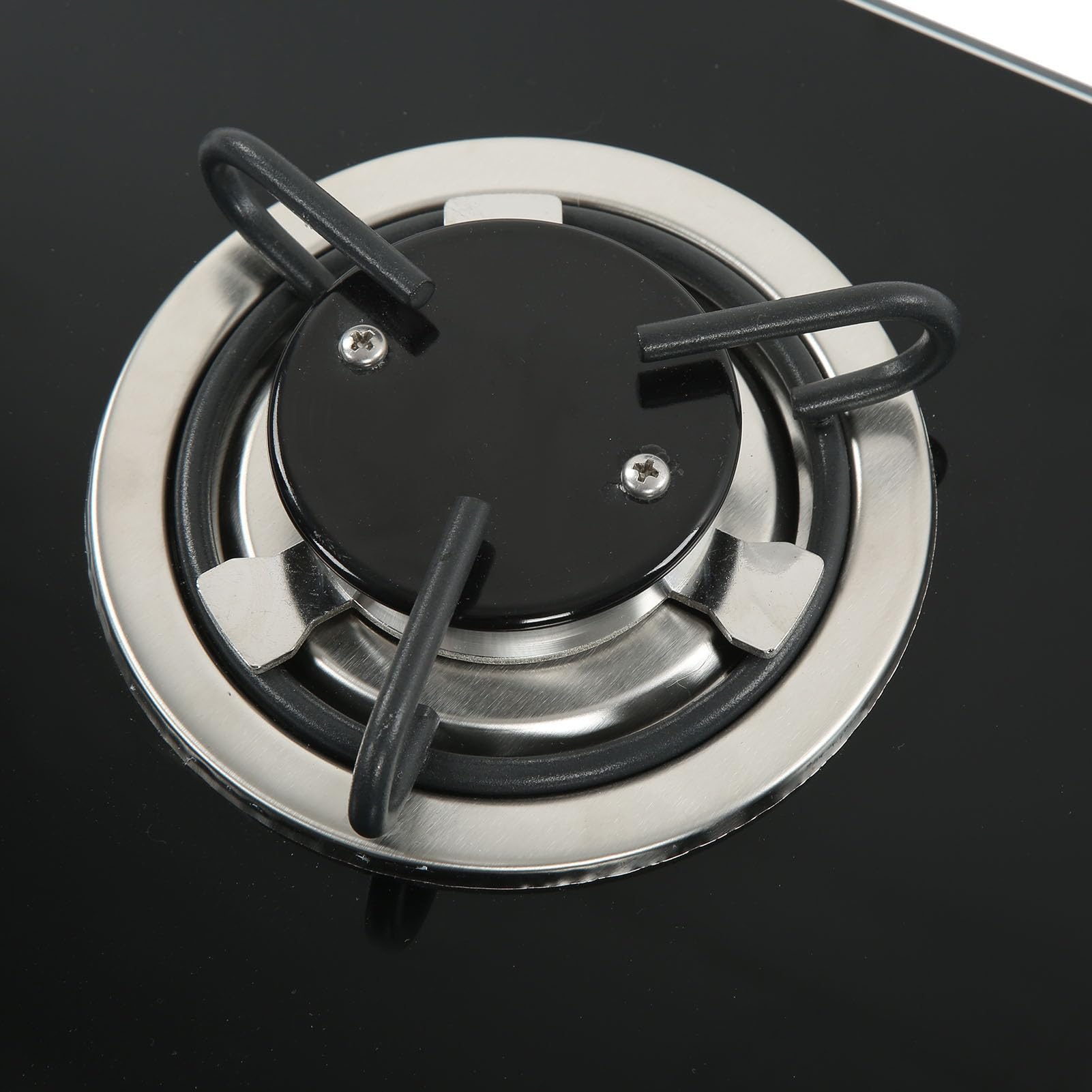 Generic Estufa de Gas para Vehículos Recreativos, Panel de Vidrio Templado de 1,8 KW, Cocina de Gas Portátil, Cocina de con Base de Acero Inoxidable, Ajuste de Fuego de Varios