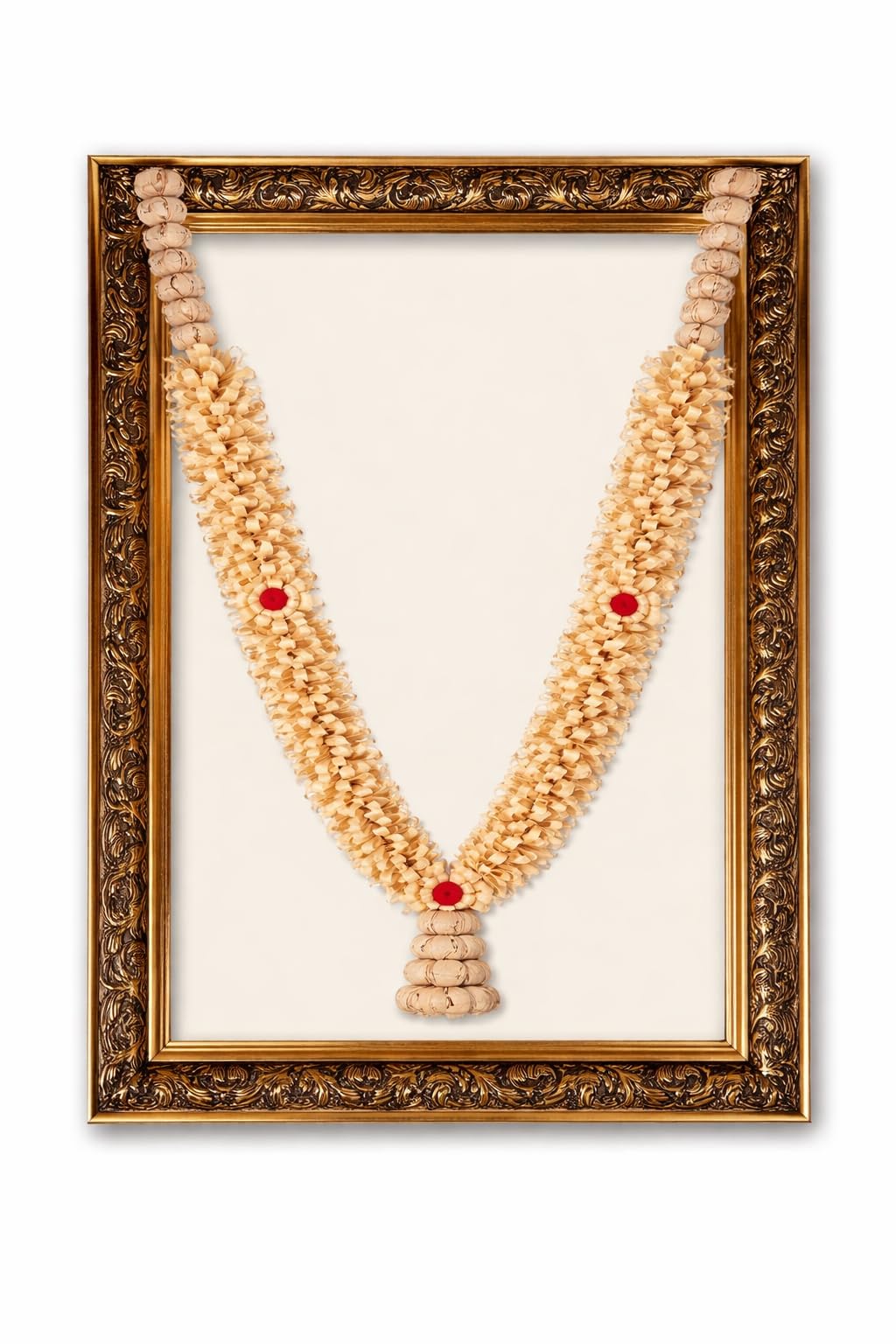 Sandalwood Mala for Photo Frame | Chandan Mala | Garland for God | Wood | Light Brown | 30 Inch