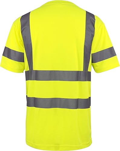 Miniatura 2 de L&M Playera de Seguridad Hi Vis Clase 3 Reflectante Negra, Manga CortaLarga, Alta Visibilidad