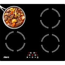 CIARRA Piano Induzione 4 Fuochi Incasso, Piano Cottura con Blocco Sicurezza e Timer da 99 Minuti, CABBIH4-A