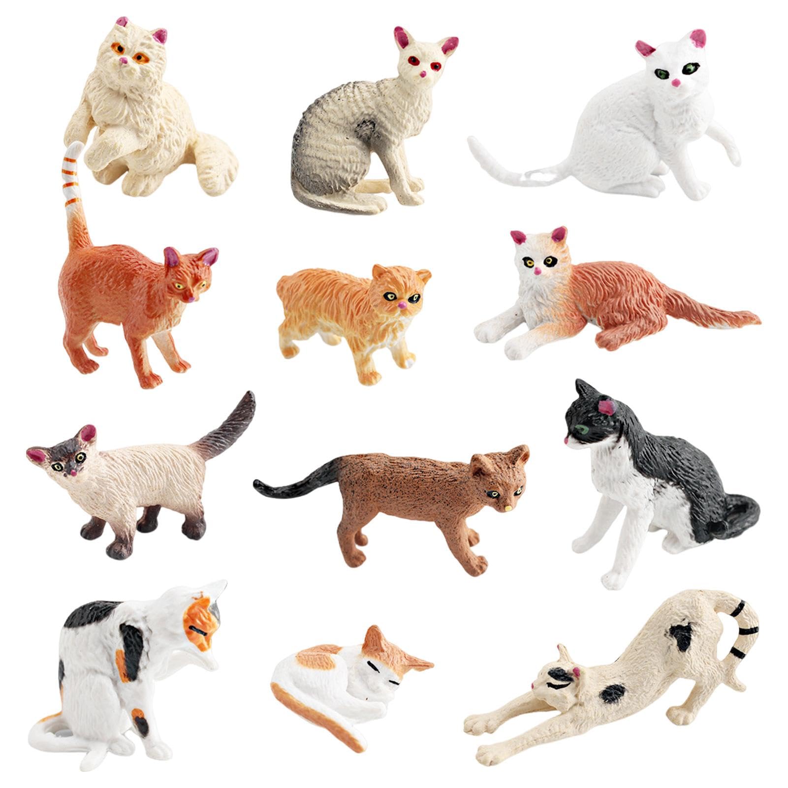 Set di mini figure di gatti in plastica realistica, set di giocattoli, uova di Pasqua per gattini, decorazioni per torte educative in età prescolare, regalo di compleanno di Natale  26