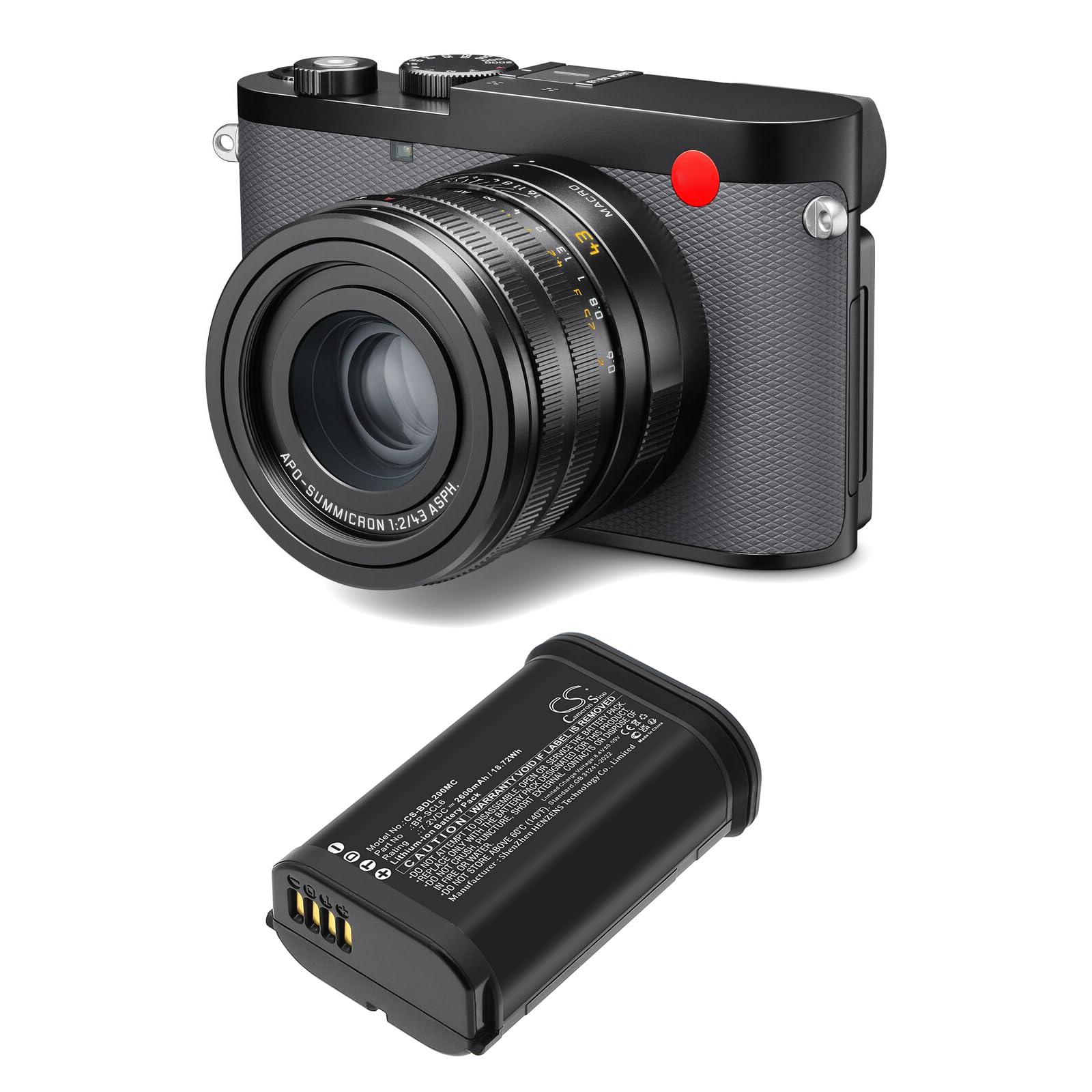Akumulator zamienny do Leica Q2, Q3, SL2, SL2S PN:Leica 19 531, BP-SCL6, LC-SCL6 2600/18,72Wh